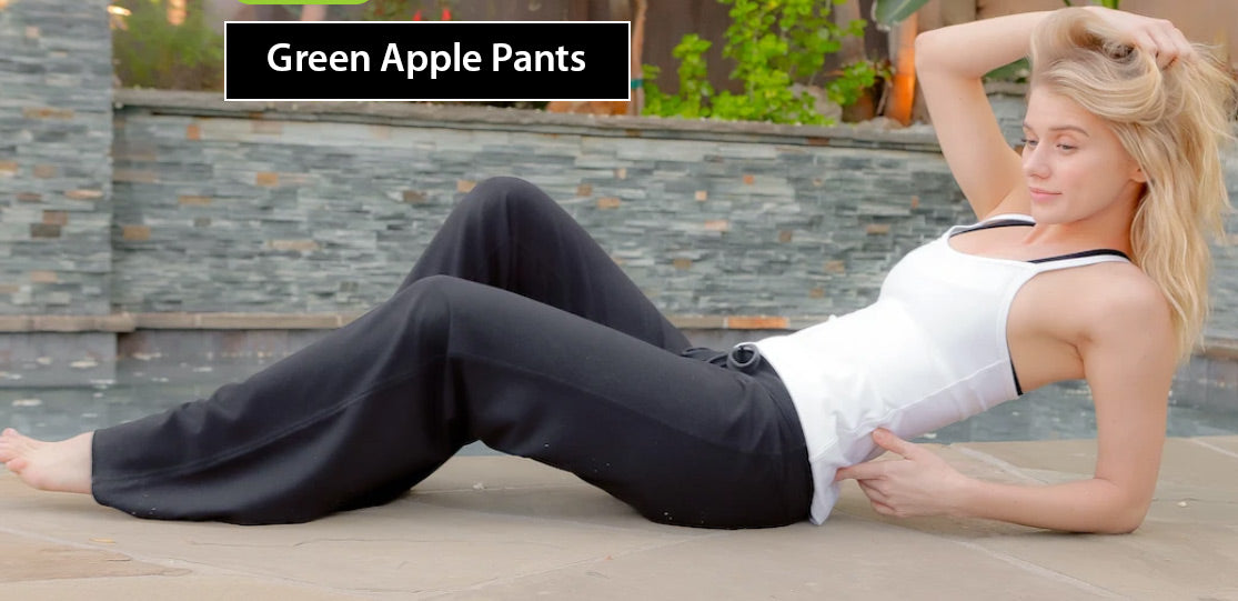 green apple pants