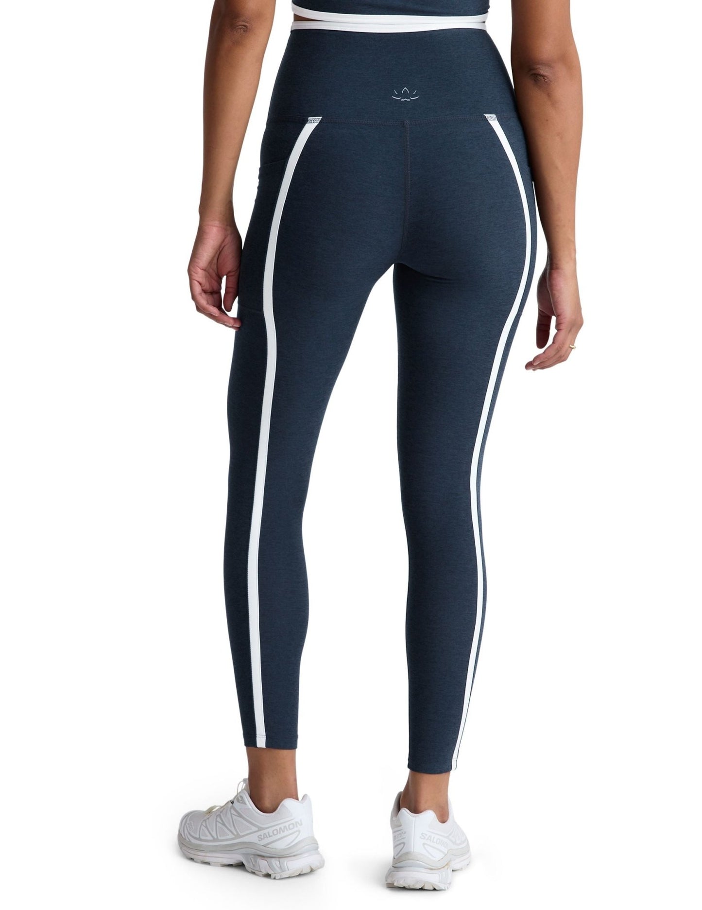 Beyond Yoga New Moves Midi Legging Nocturnal Navy - White | Beyond Yoga | Evolve Fit Wear