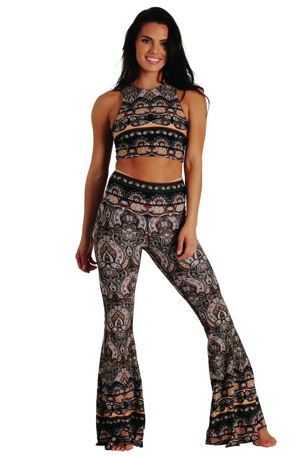 Espresso Yourself Printed Bell Bottoms | Yoga Democracy | Evolve Fit Wear