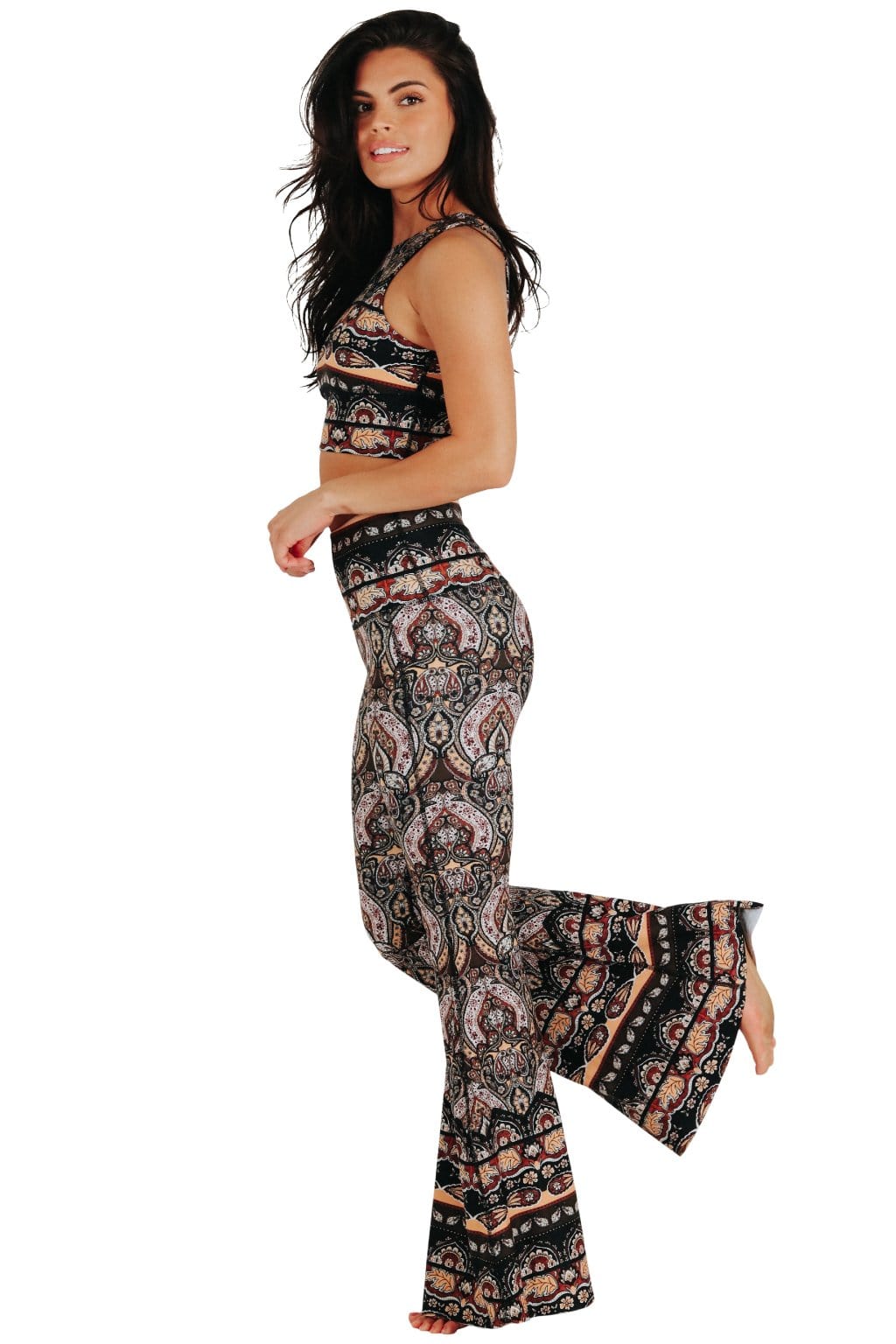 Espresso Yourself Printed Bell Bottoms | Yoga Democracy | Evolve Fit Wear