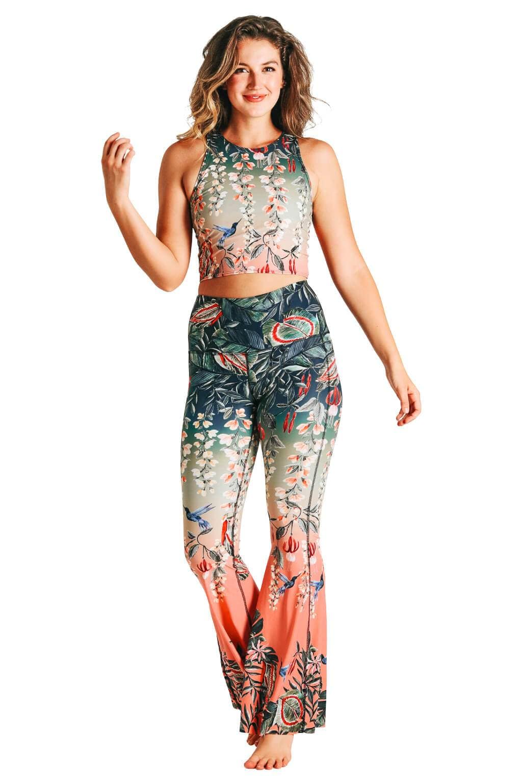 Feeling Ferntastic Printed Bell Bottoms | Yoga Democracy | Evolve Fit Wear
