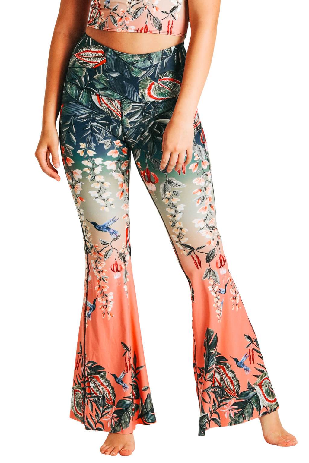 Feeling Ferntastic Printed Bell Bottoms | Yoga Democracy | Evolve Fit Wear