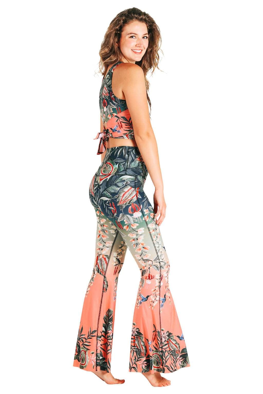 Feeling Ferntastic Printed Bell Bottoms | Yoga Democracy | Evolve Fit Wear