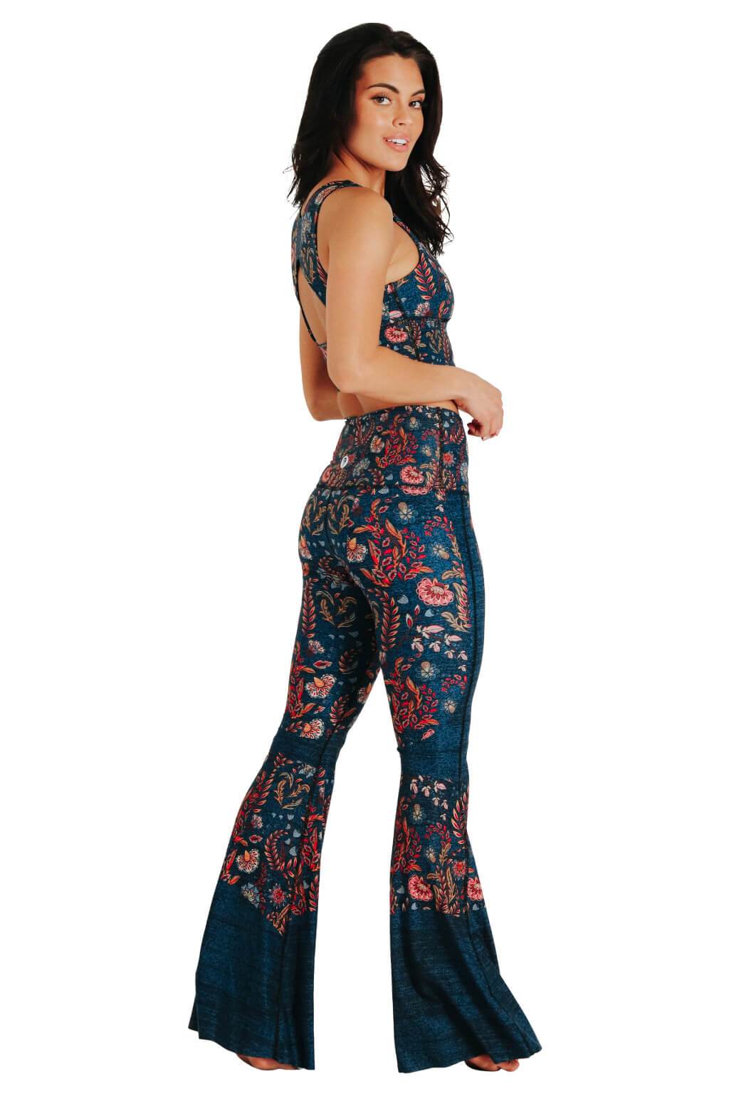 Festival Denim Printed Bell Bottoms | Yoga Democracy | Evolve Fit Wear