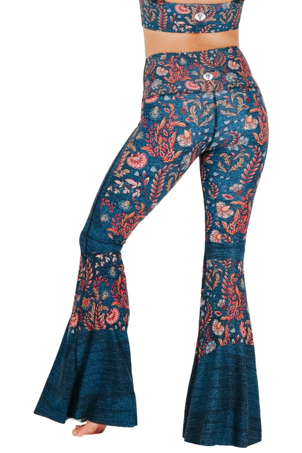 Festival Denim Printed Bell Bottoms | Yoga Democracy | Evolve Fit Wear