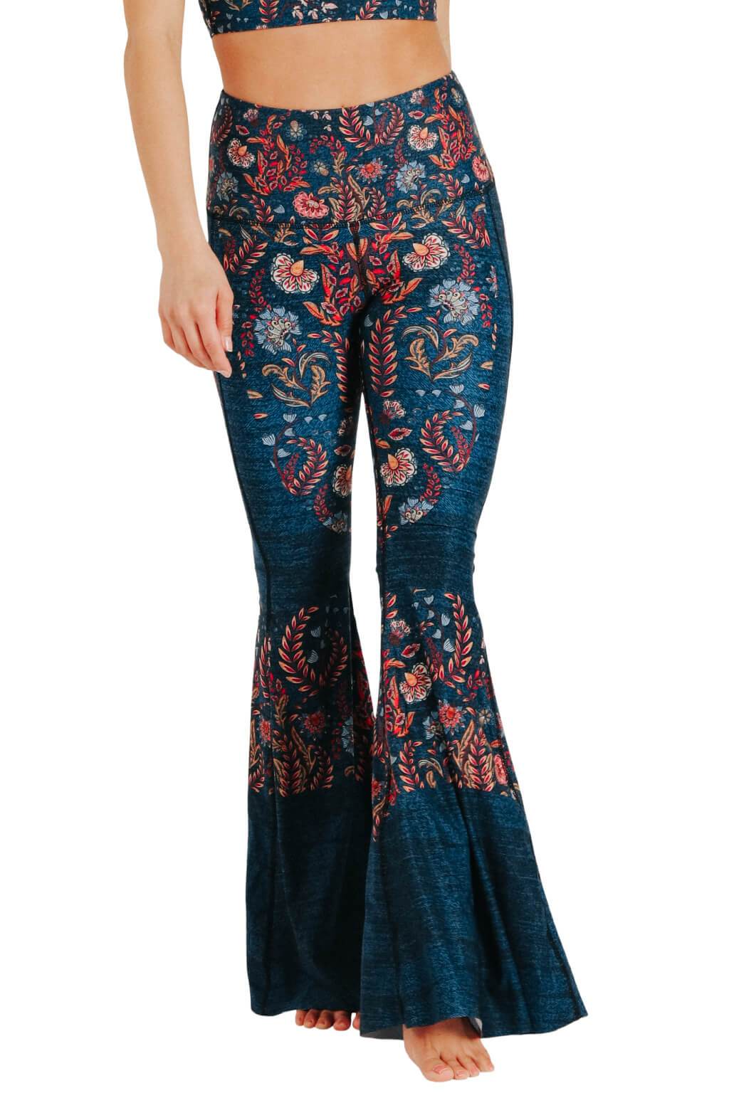 Festival Denim Printed Bell Bottoms | Yoga Democracy | Evolve Fit Wear