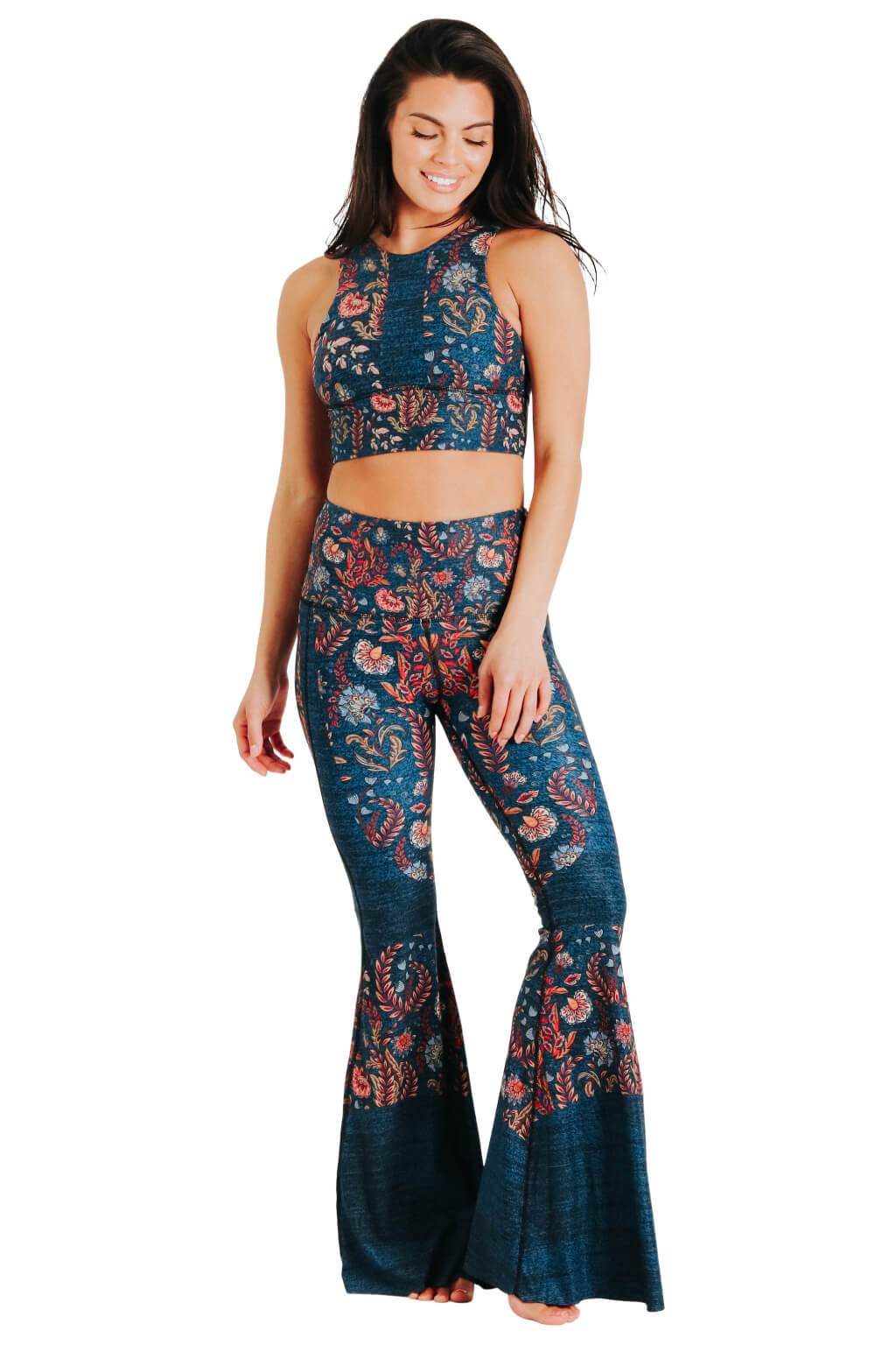 Festival Denim Printed Bell Bottoms | Yoga Democracy | Evolve Fit Wear