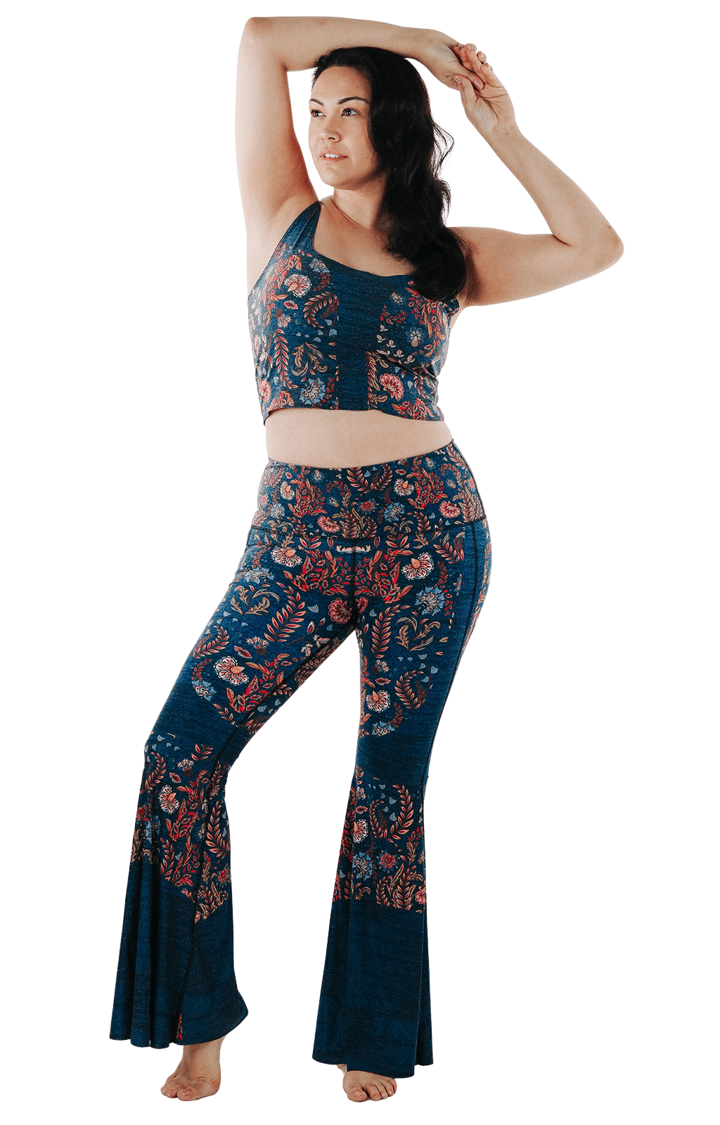 Festival Denim Printed Bell Bottoms | Yoga Democracy | Evolve Fit Wear
