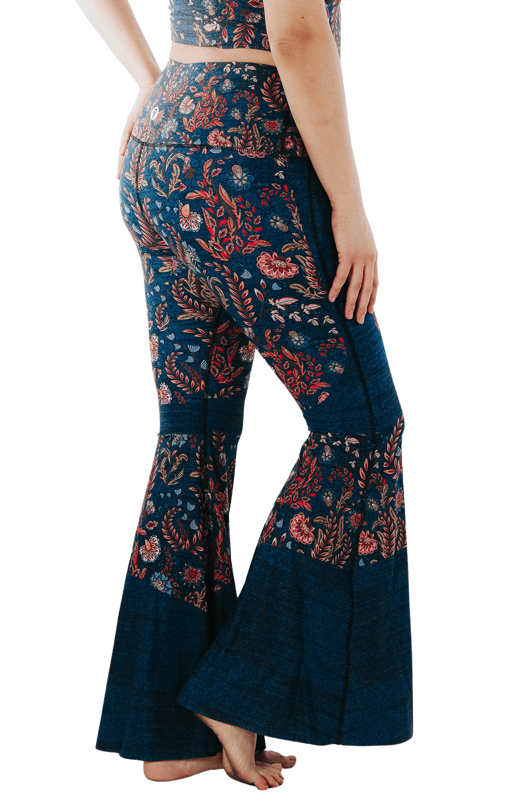Festival Denim Printed Bell Bottoms | Yoga Democracy | Evolve Fit Wear