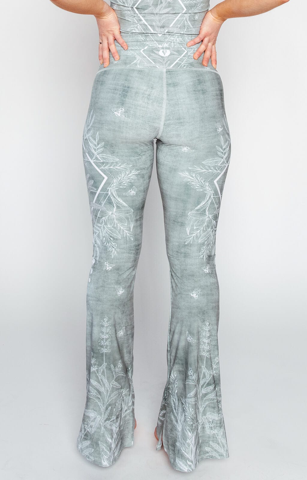 Split Flare Pant In Pure Sage | Yoga Democracy | Evolve Fit Wear