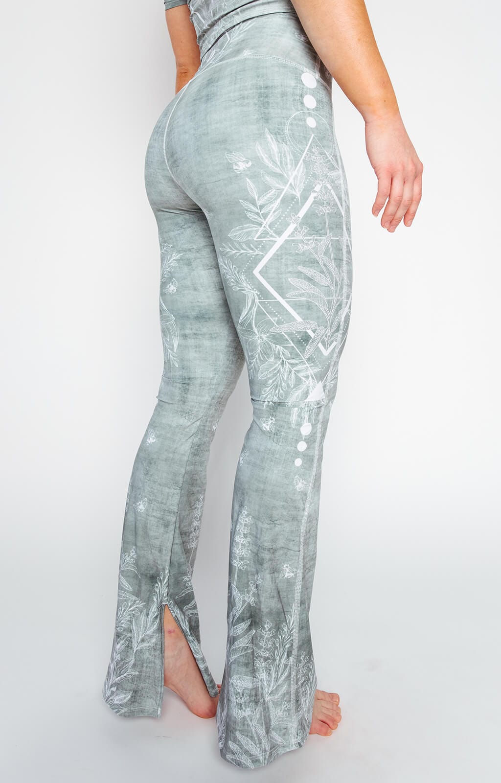 Split Flare Pant In Pure Sage | Yoga Democracy | Evolve Fit Wear
