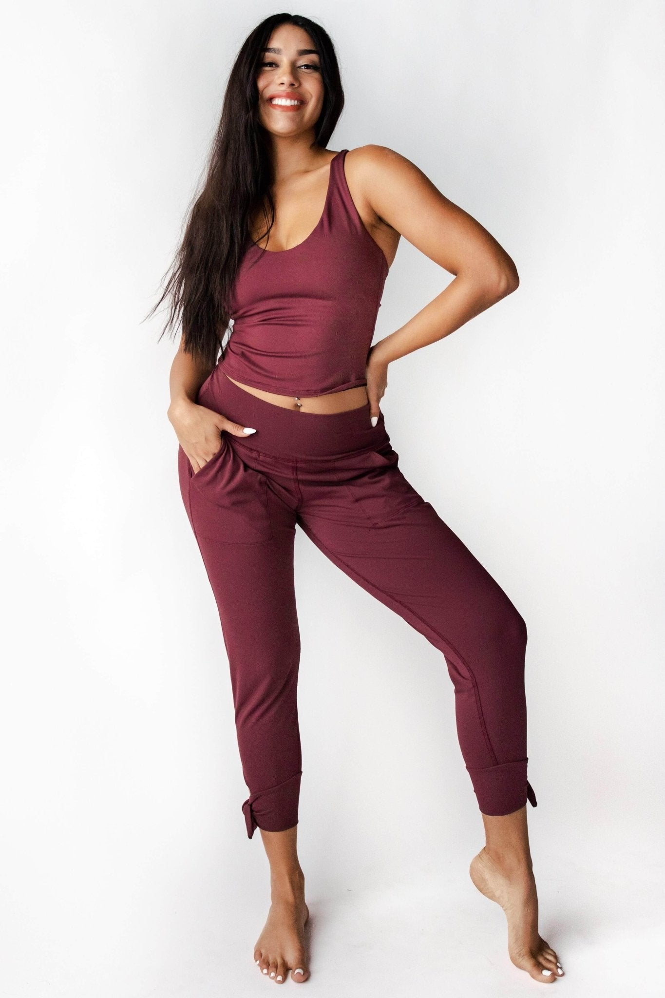 Sunday Jogger in Maroon | Yoga Democracy | Evolve Fit Wear