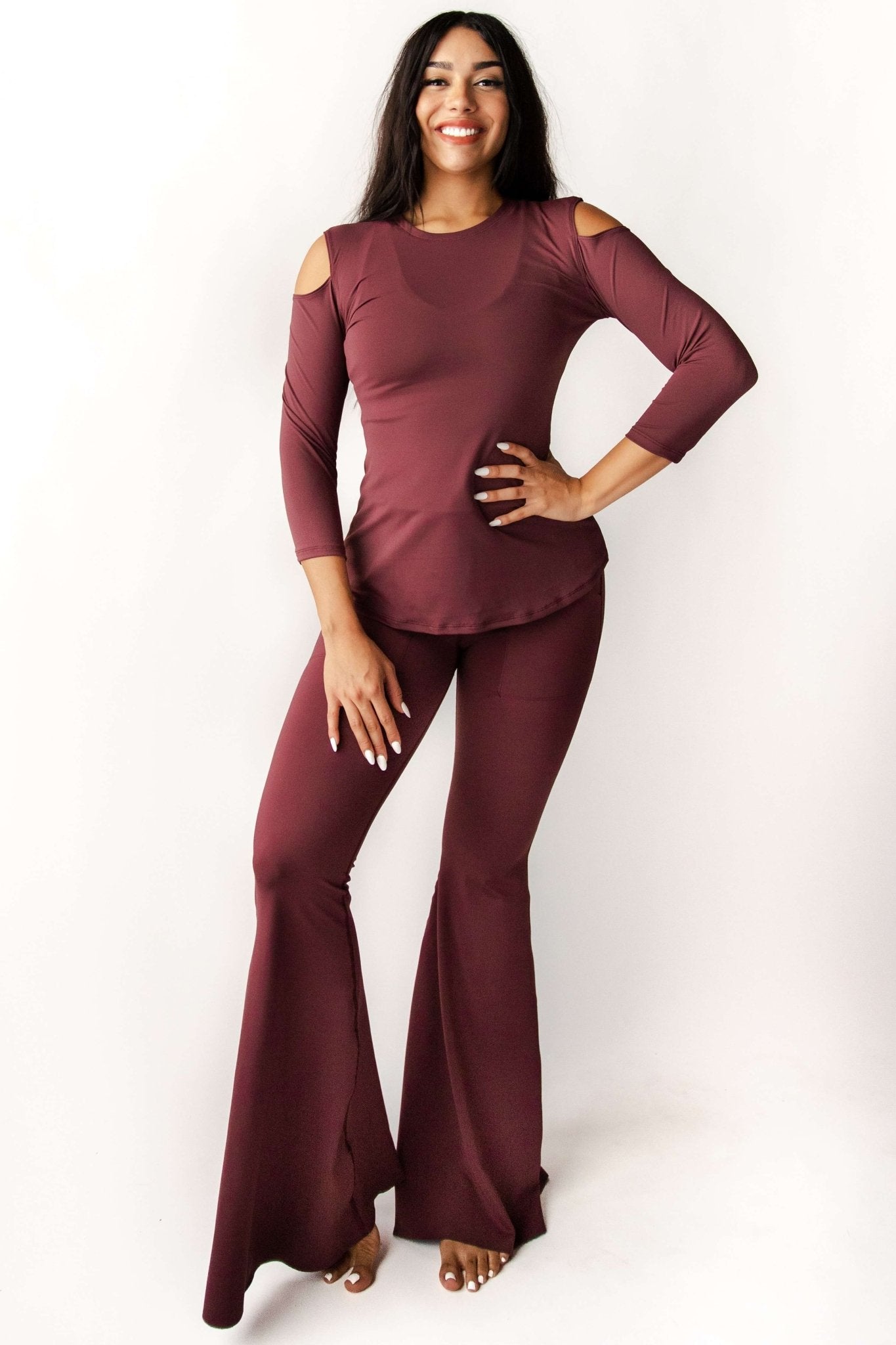 Bell Bottoms 2.0 in Maroon | Yoga Democracy | Evolve Fit Wear