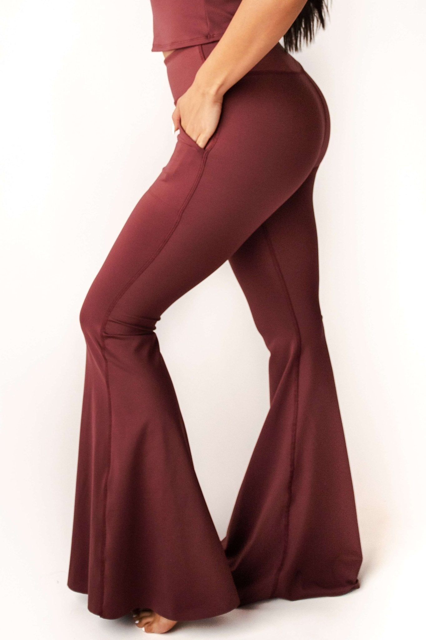 Bell Bottoms 2.0 in Maroon | Yoga Democracy | Evolve Fit Wear