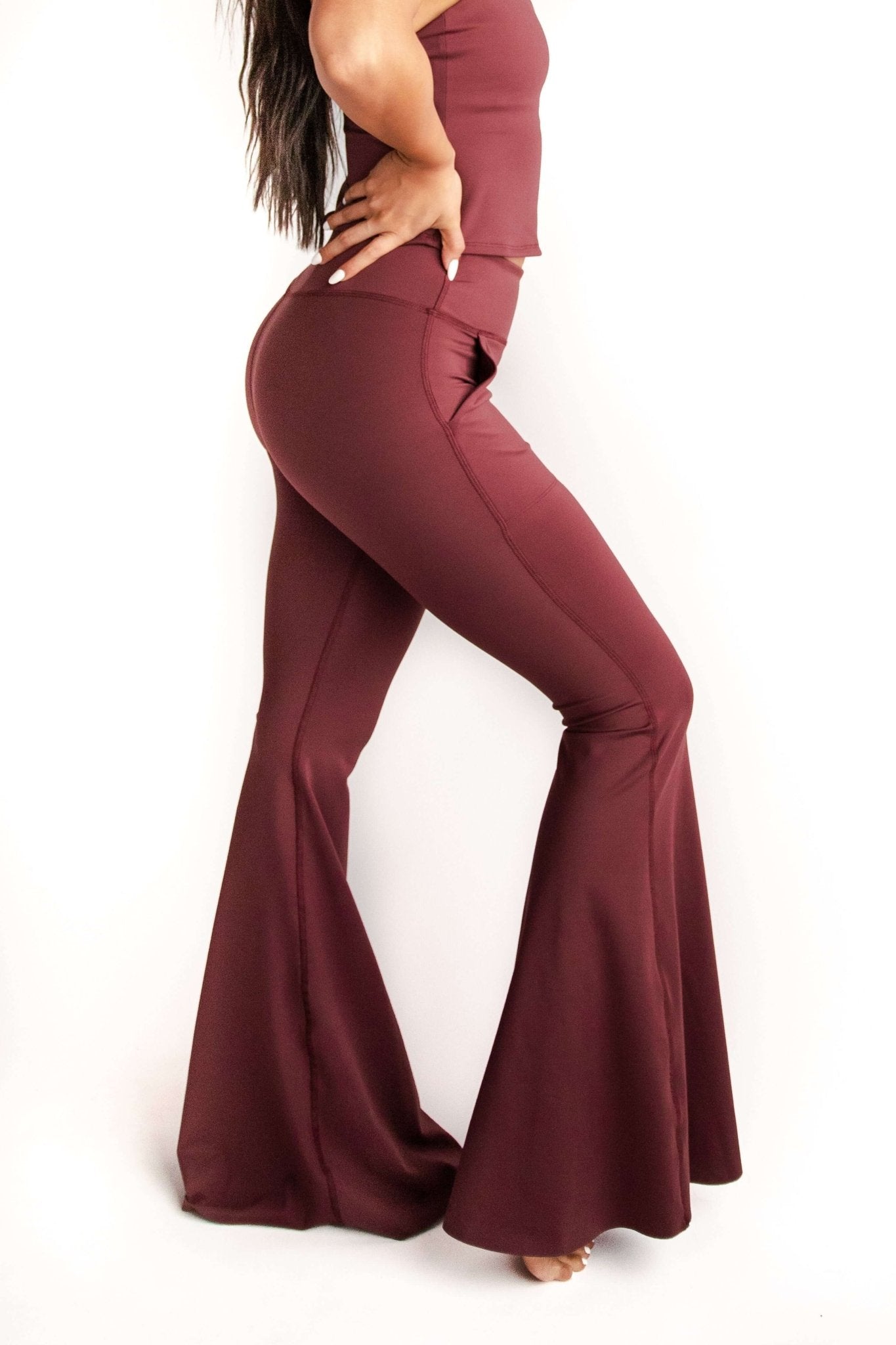 Bell Bottoms 2.0 in Maroon | Yoga Democracy | Evolve Fit Wear