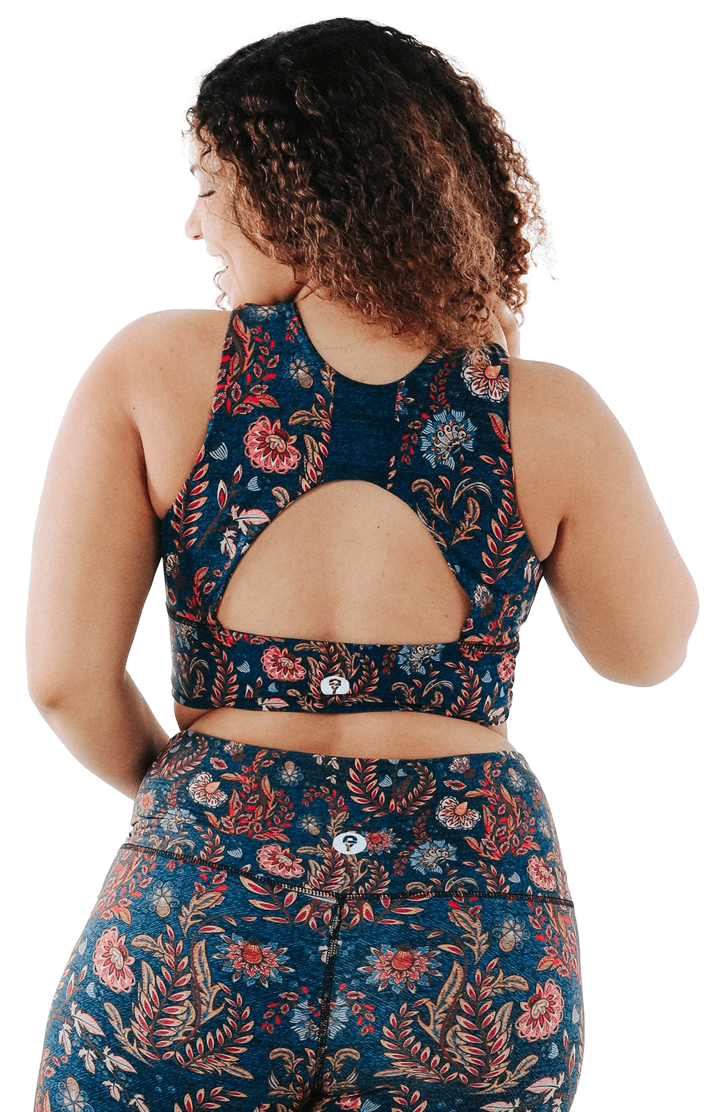 Free Range Sports Bra in Festival Denim | Yoga Democracy | Evolve Fit Wear