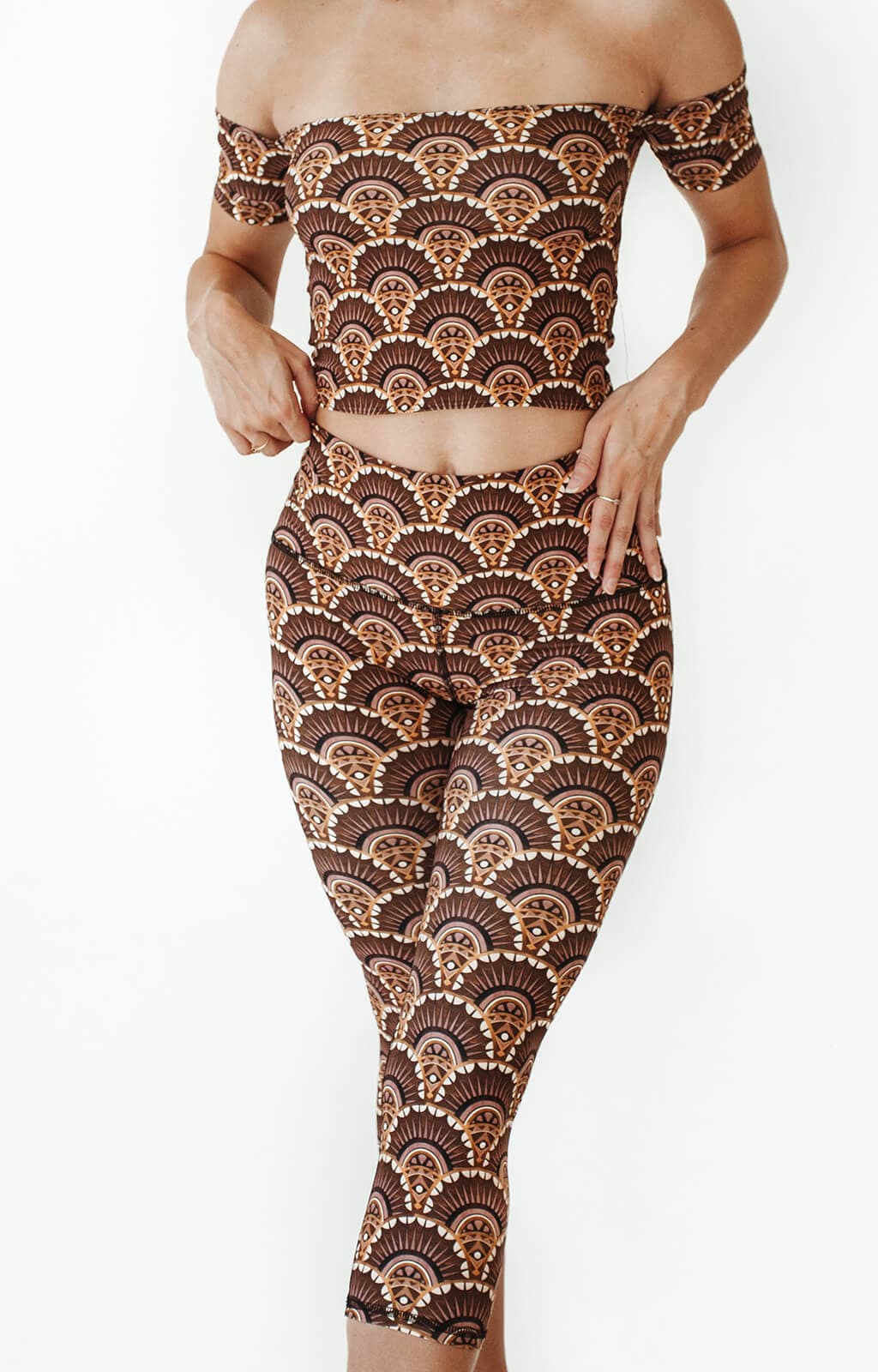 Off The Shoulder Bandeau in Art Deco | Yoga Democracy | Evolve Fit Wear