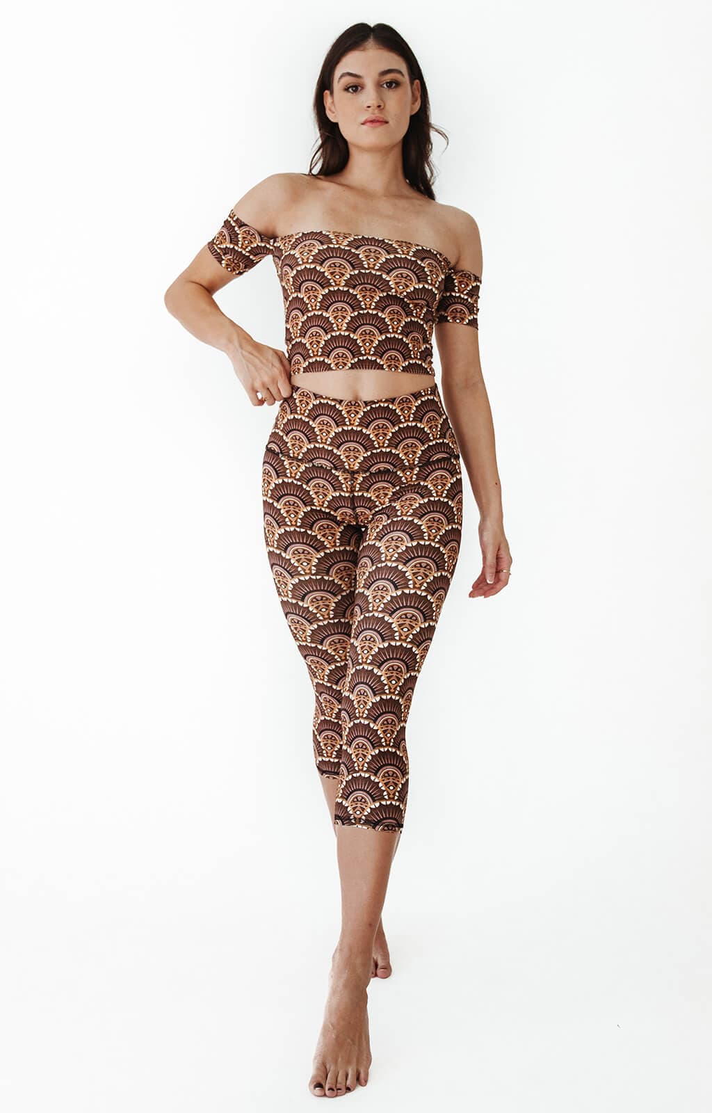 Off The Shoulder Bandeau in Art Deco | Yoga Democracy | Evolve Fit Wear