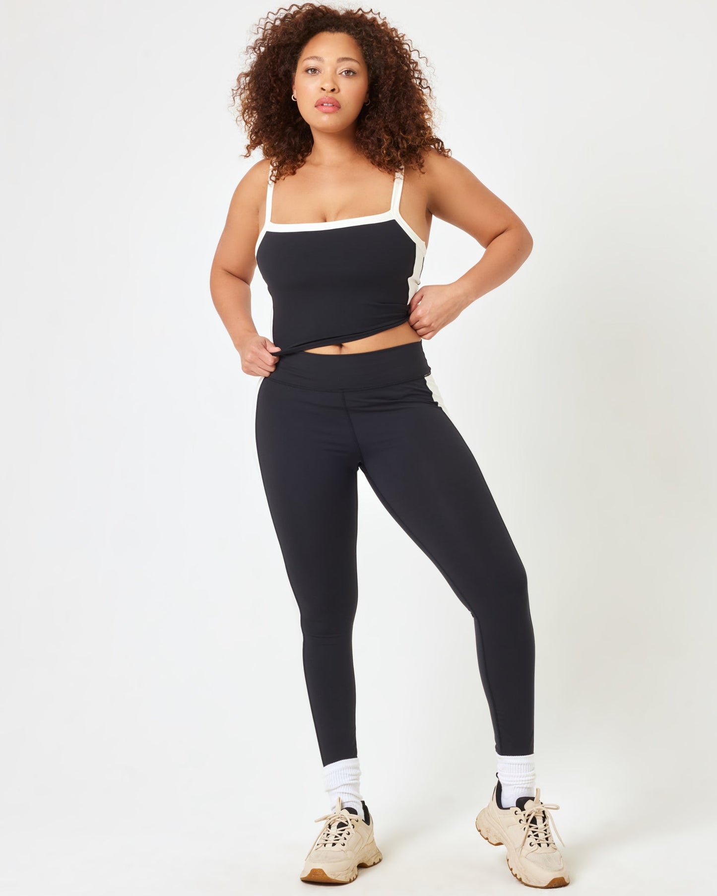 Sidelines Top - Black/Cream | LSPACE | Evolve Fit Wear