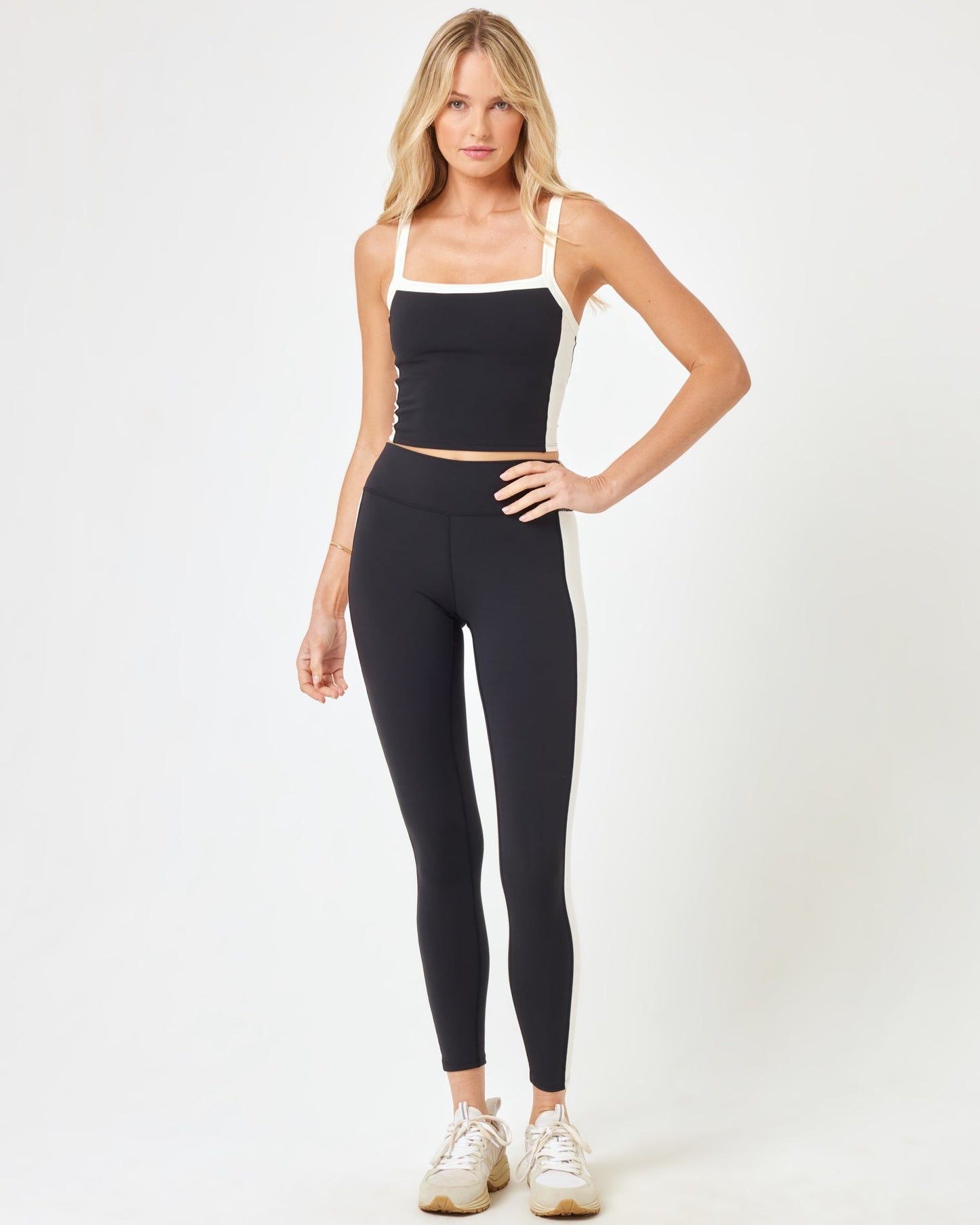 Sidelines Top - Black/Cream | LSPACE | Evolve Fit Wear