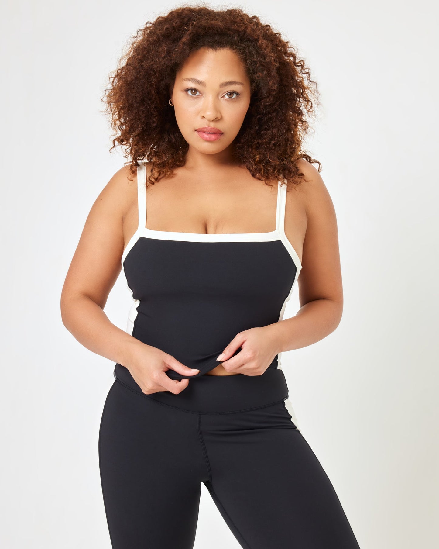 Sidelines Top - Black/Cream | LSPACE | Evolve Fit Wear