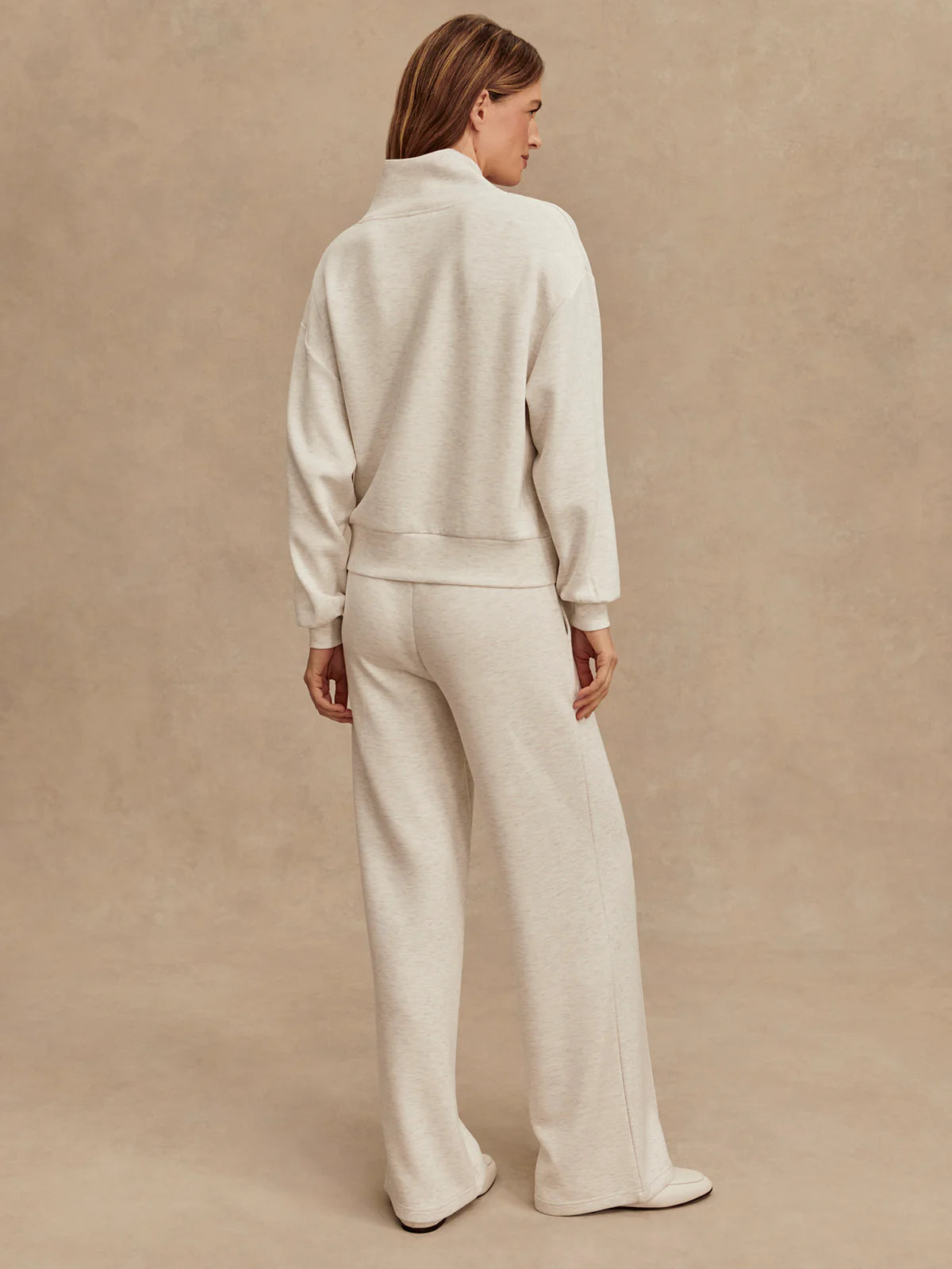 Wide Leg Pants 28 - Ivory Marl | High-waisted