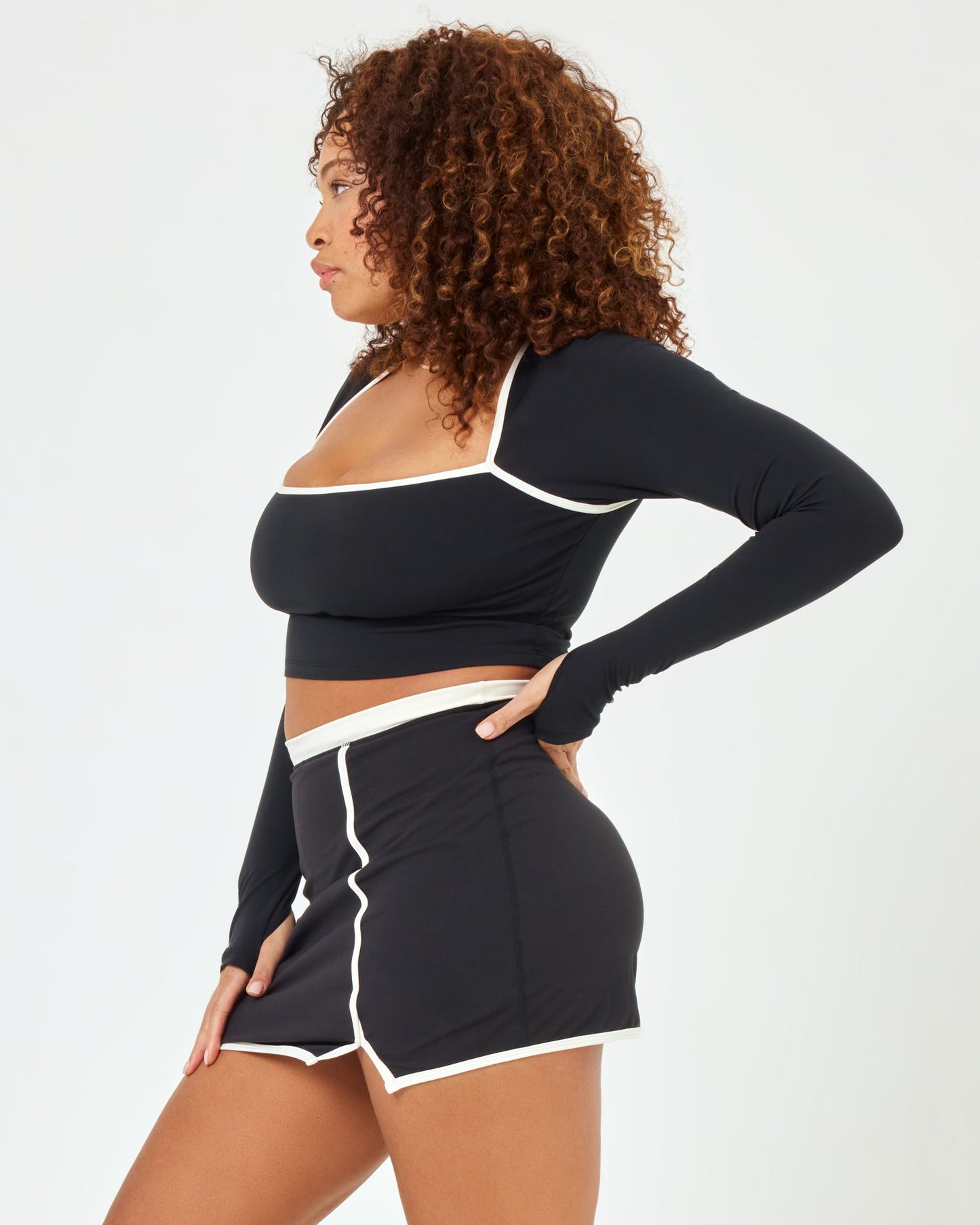 Campbell Skort - Black - Cream | LSPACE | Evolve Fit Wear