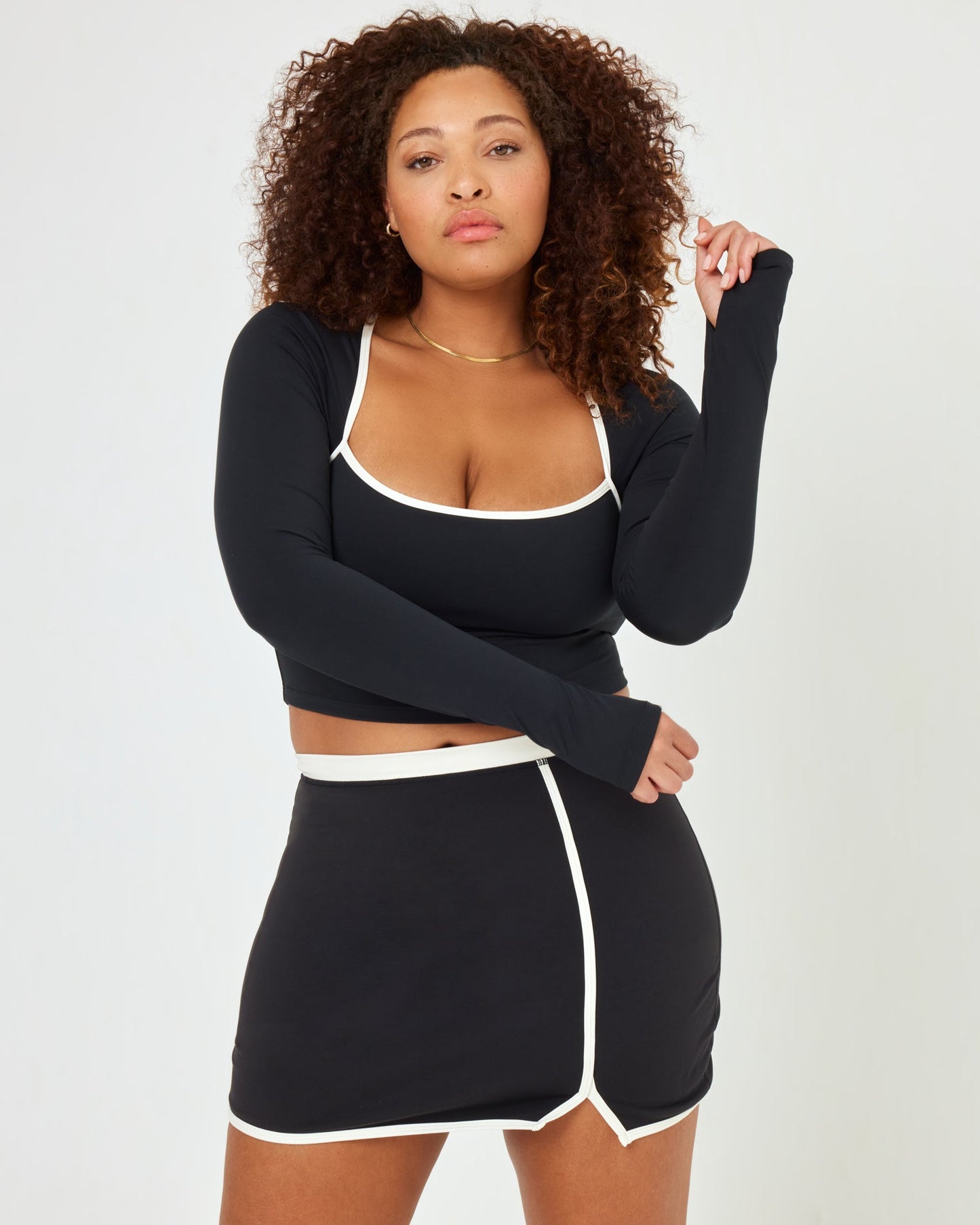 Campbell Skort - Black - Cream | LSPACE | Evolve Fit Wear