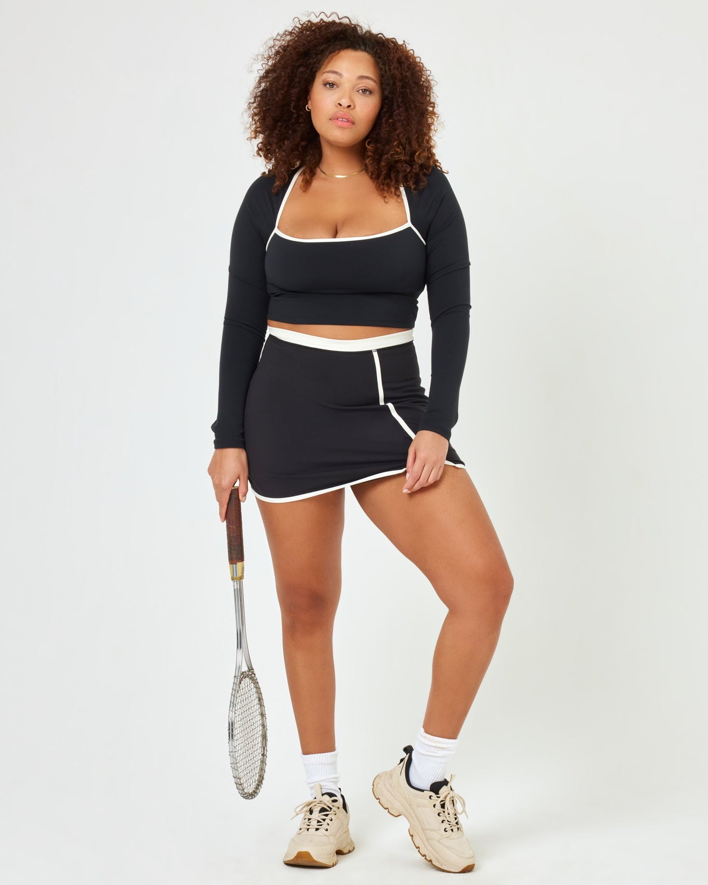 Campbell Skort - Black - Cream | LSPACE | Evolve Fit Wear