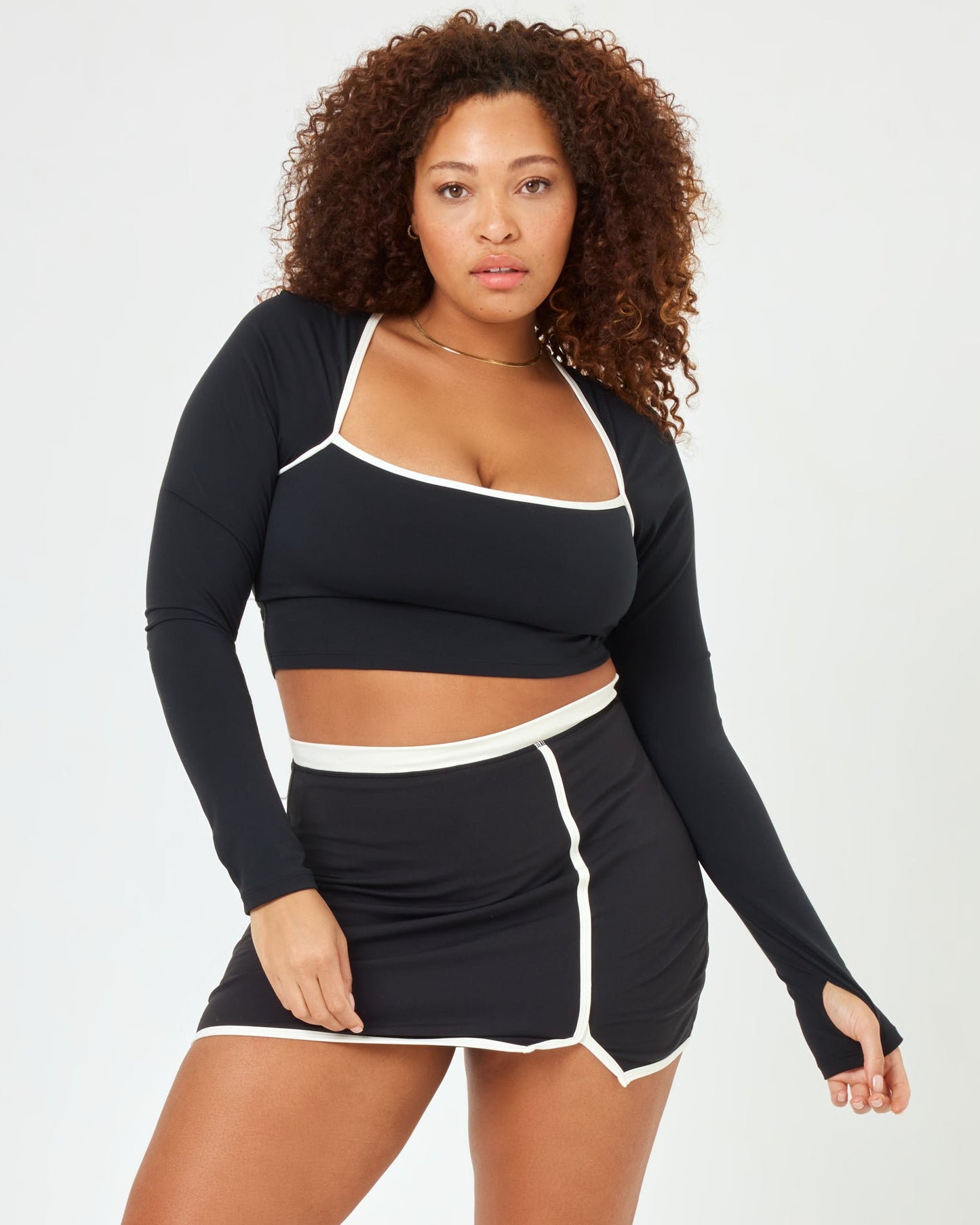 Campbell Skort - Black - Cream | LSPACE | Evolve Fit Wear