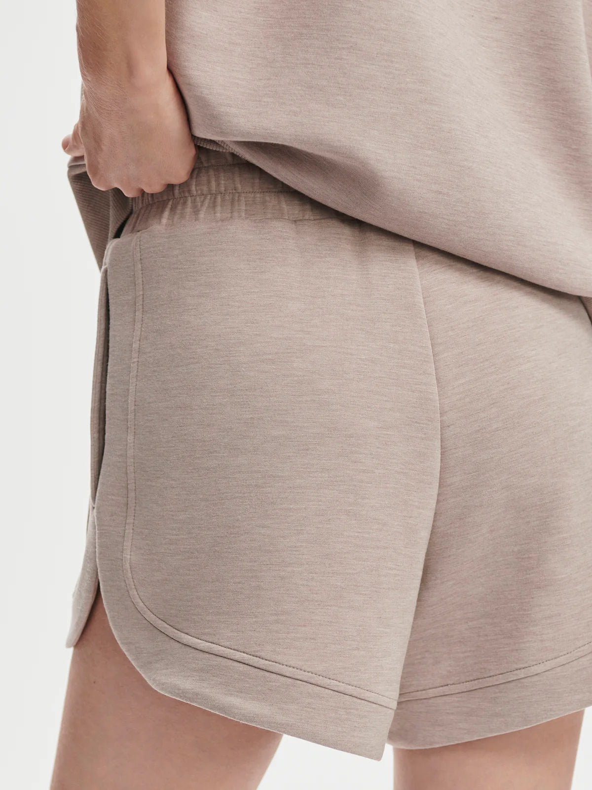 Ollie High Rise Shorts for Activewear  - Taupe Marl