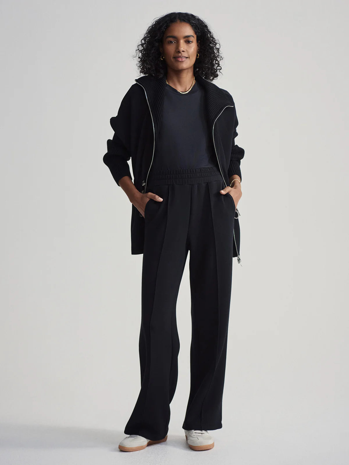 Wide Leg Pants 30 - Black | High-waisted