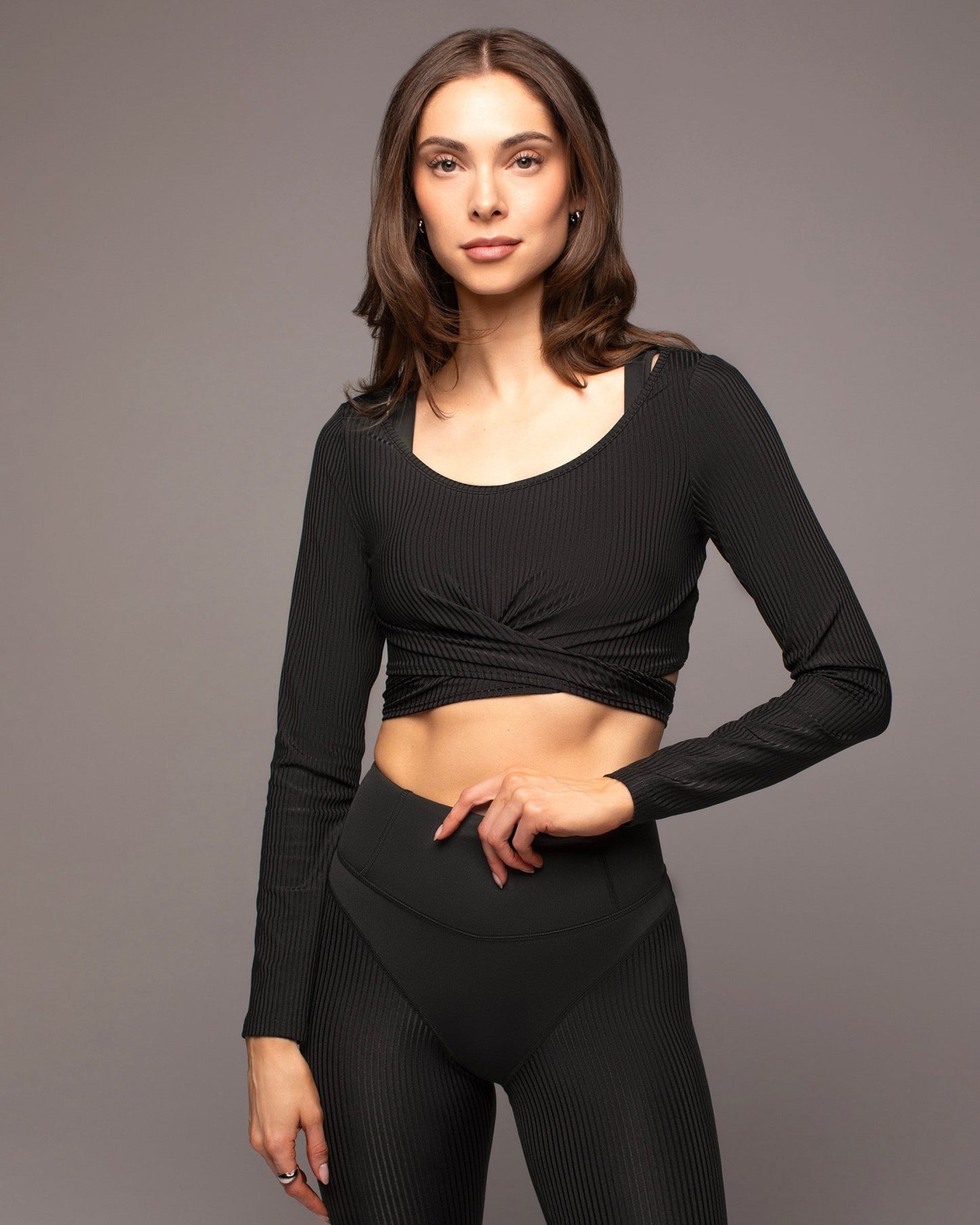 Michi Ambient Ribbed Wrap Top | MICHI | Evolve Fit Wear
