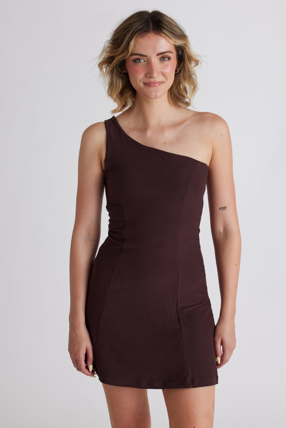 Chai One Shoulder Dress | Wolven | Evolve Fit Wear