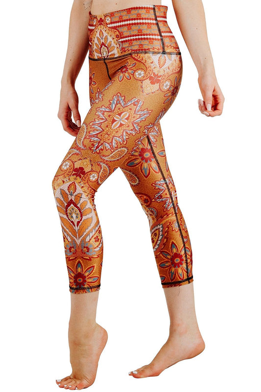 Rad Paisley Printed Yoga Crops | Yoga Democracy | Evolve Fit Wear