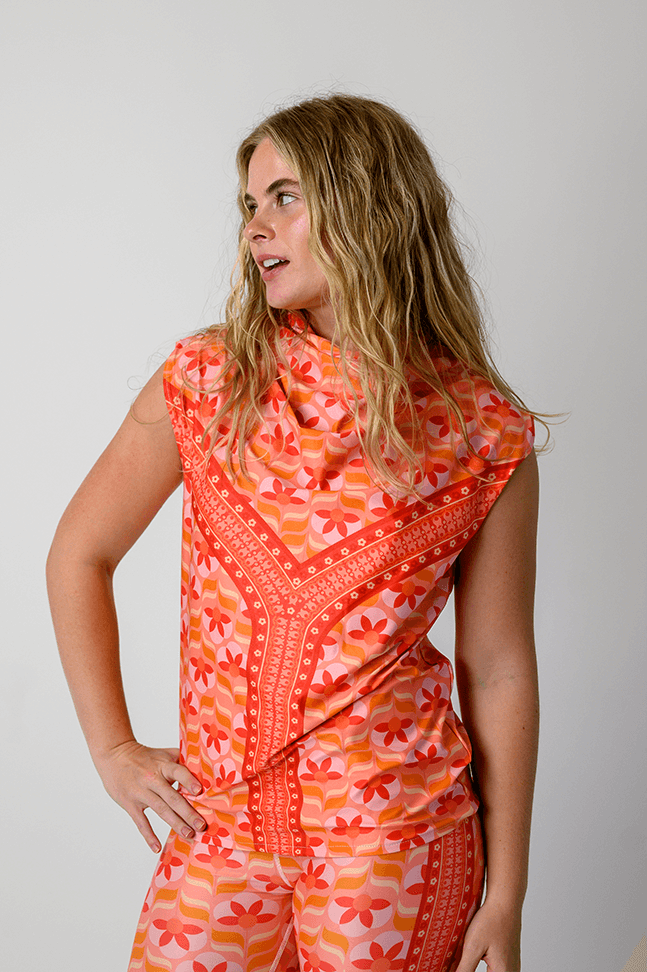 Goddess Cowl Tank in Peach Out | Yoga Democracy | Evolve Fit Wear