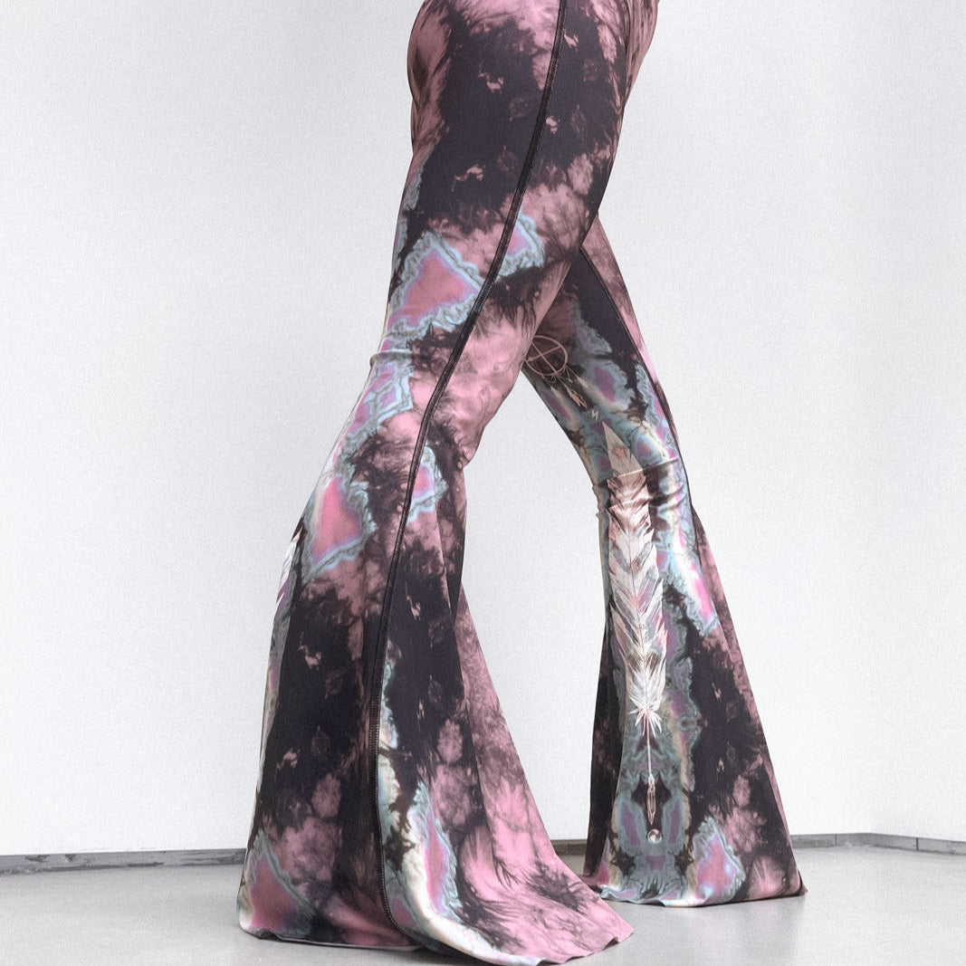 Eagle Feather Pink Long Bell Bottom