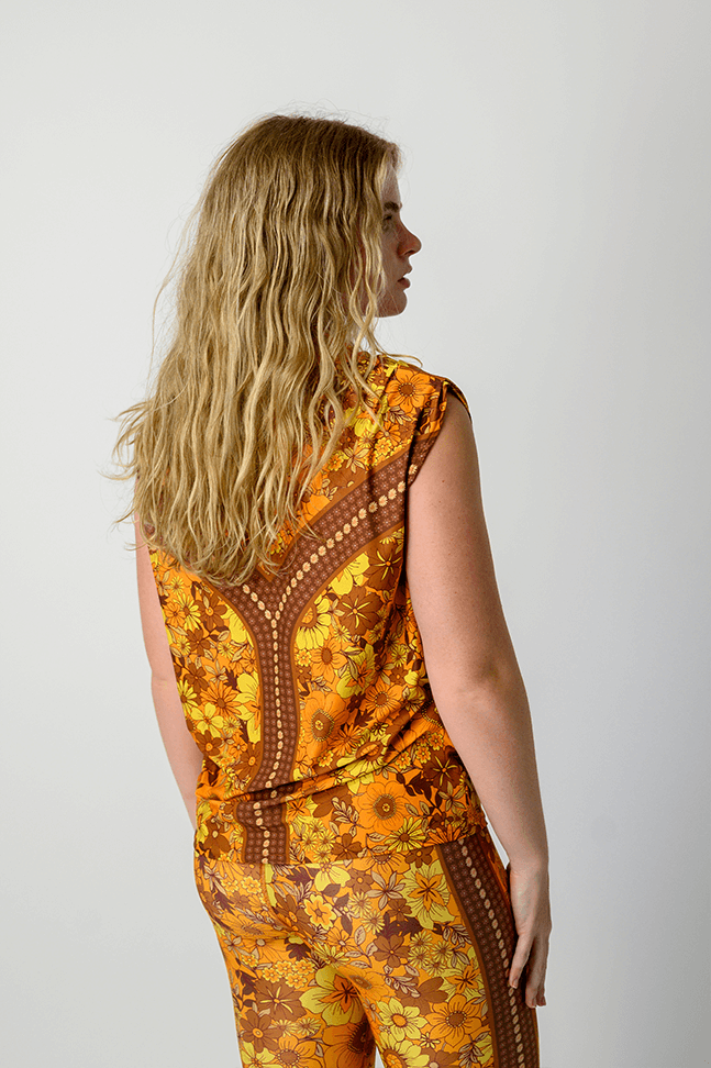 Goddess Cowl Tank in Flower Power | Yoga Democracy | Evolve Fit Wear