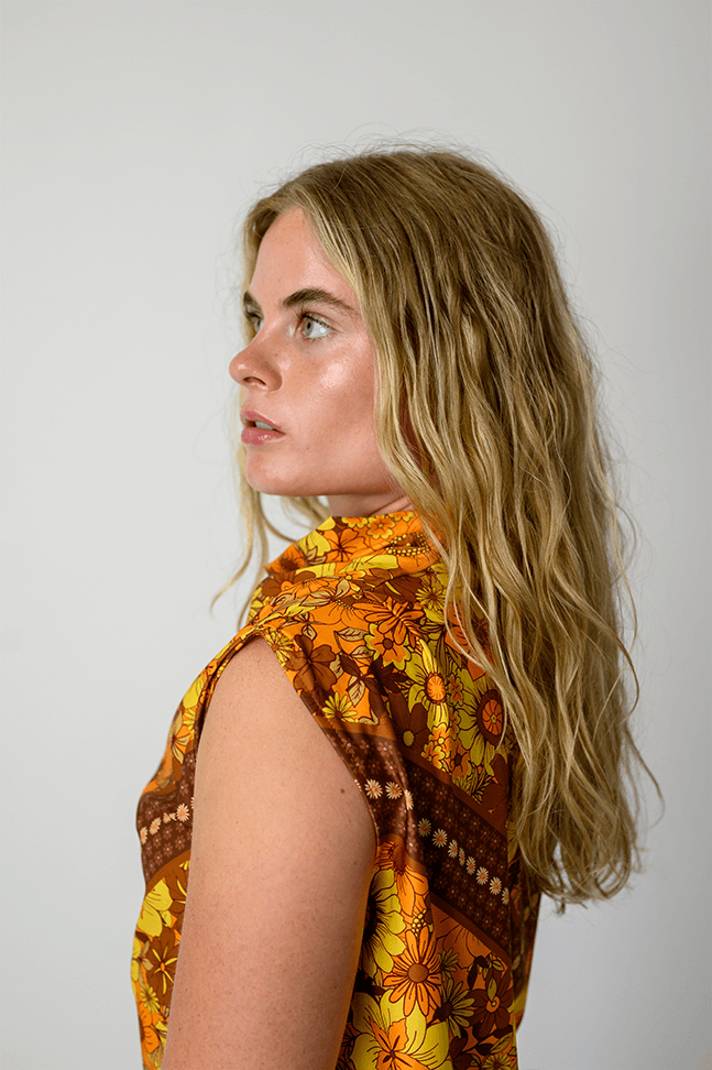 Goddess Cowl Tank in Flower Power | Yoga Democracy | Evolve Fit Wear