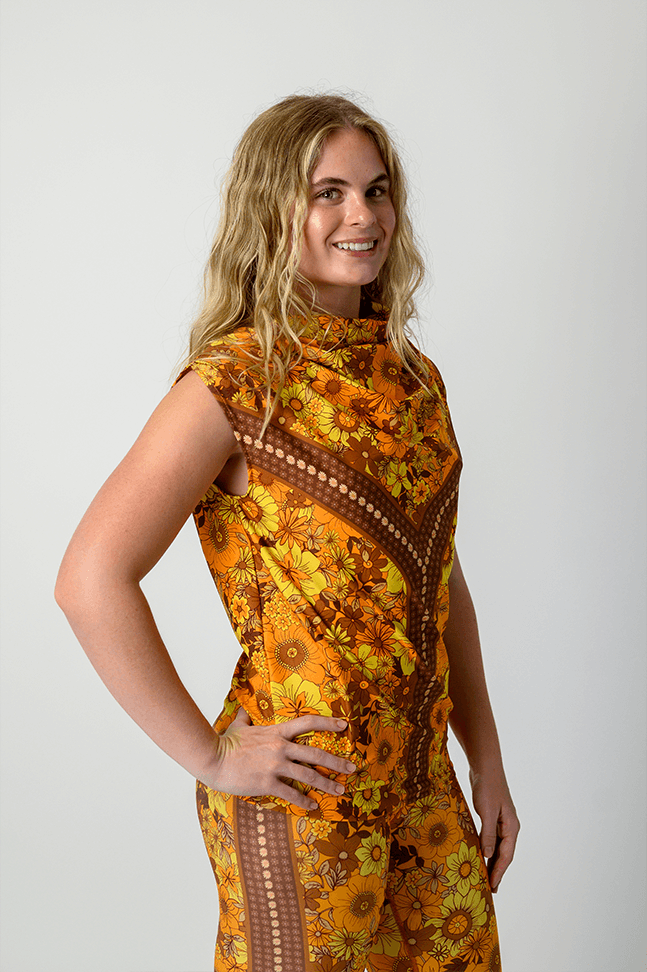 Goddess Cowl Tank in Flower Power | Yoga Democracy | Evolve Fit Wear