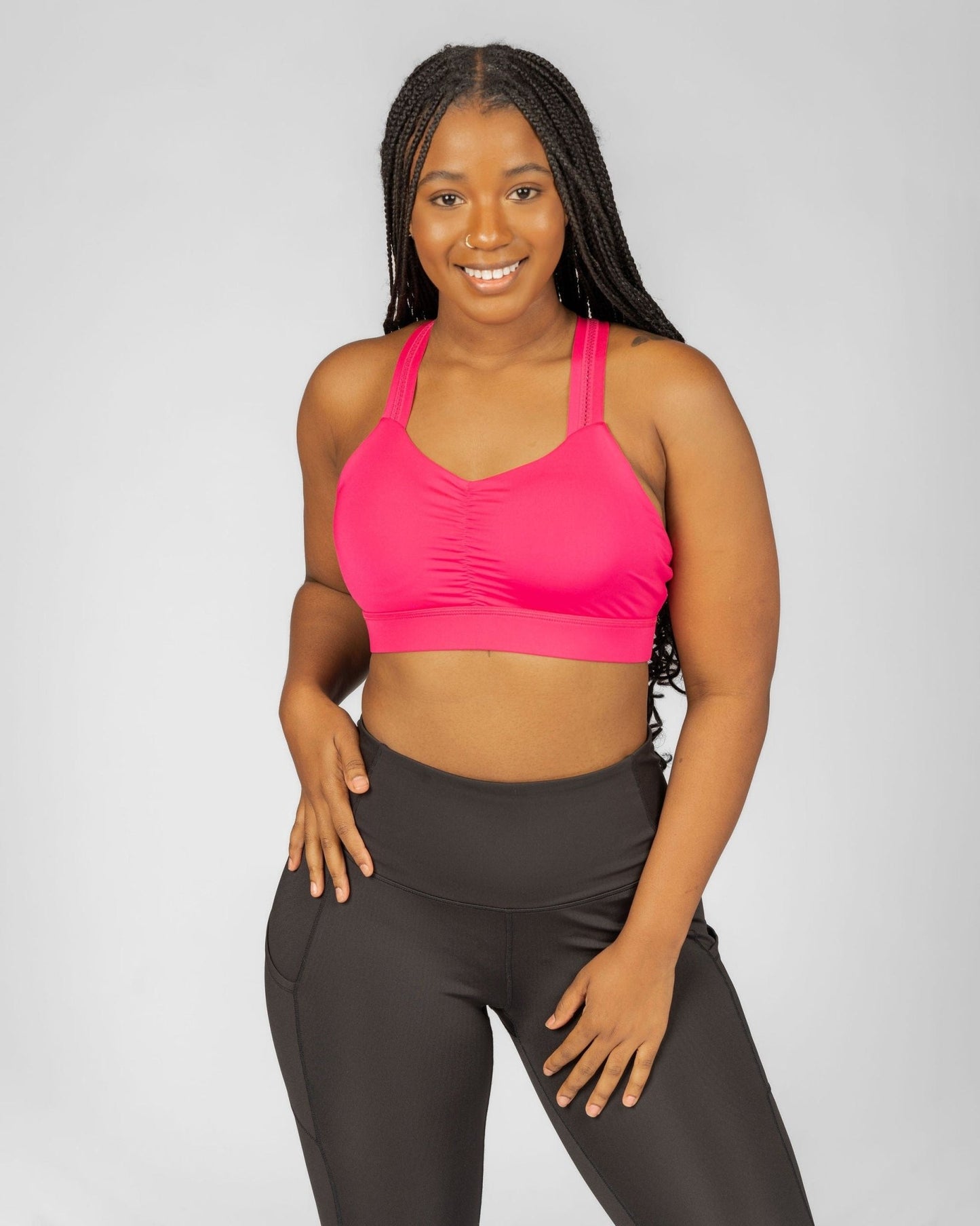 Y-Back Bra – Battle Cry Pink | Handful | Evolve Fit Wear