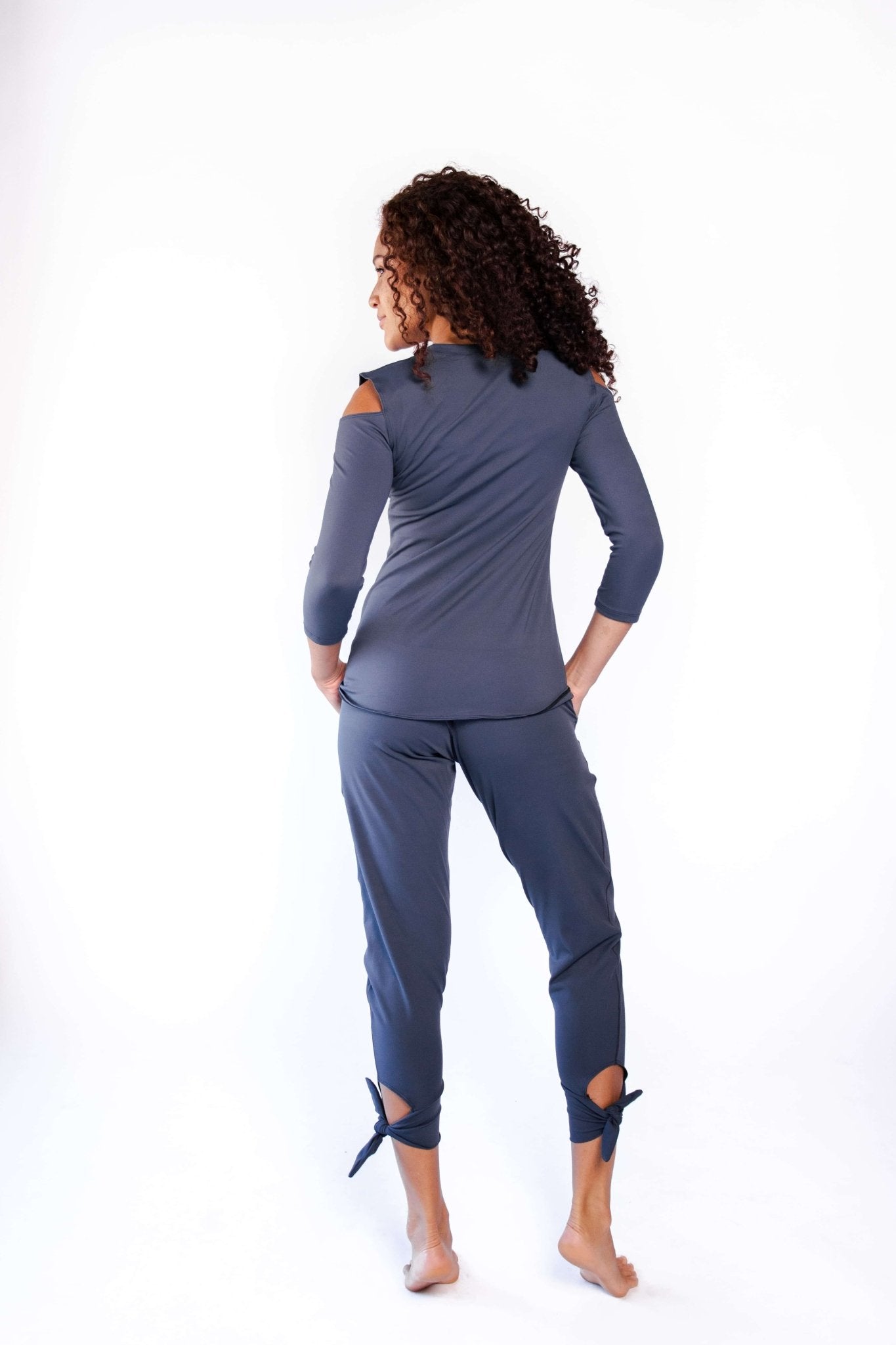 Open Shoulder Top in Navy Blue | Yoga Democracy | Evolve Fit Wear