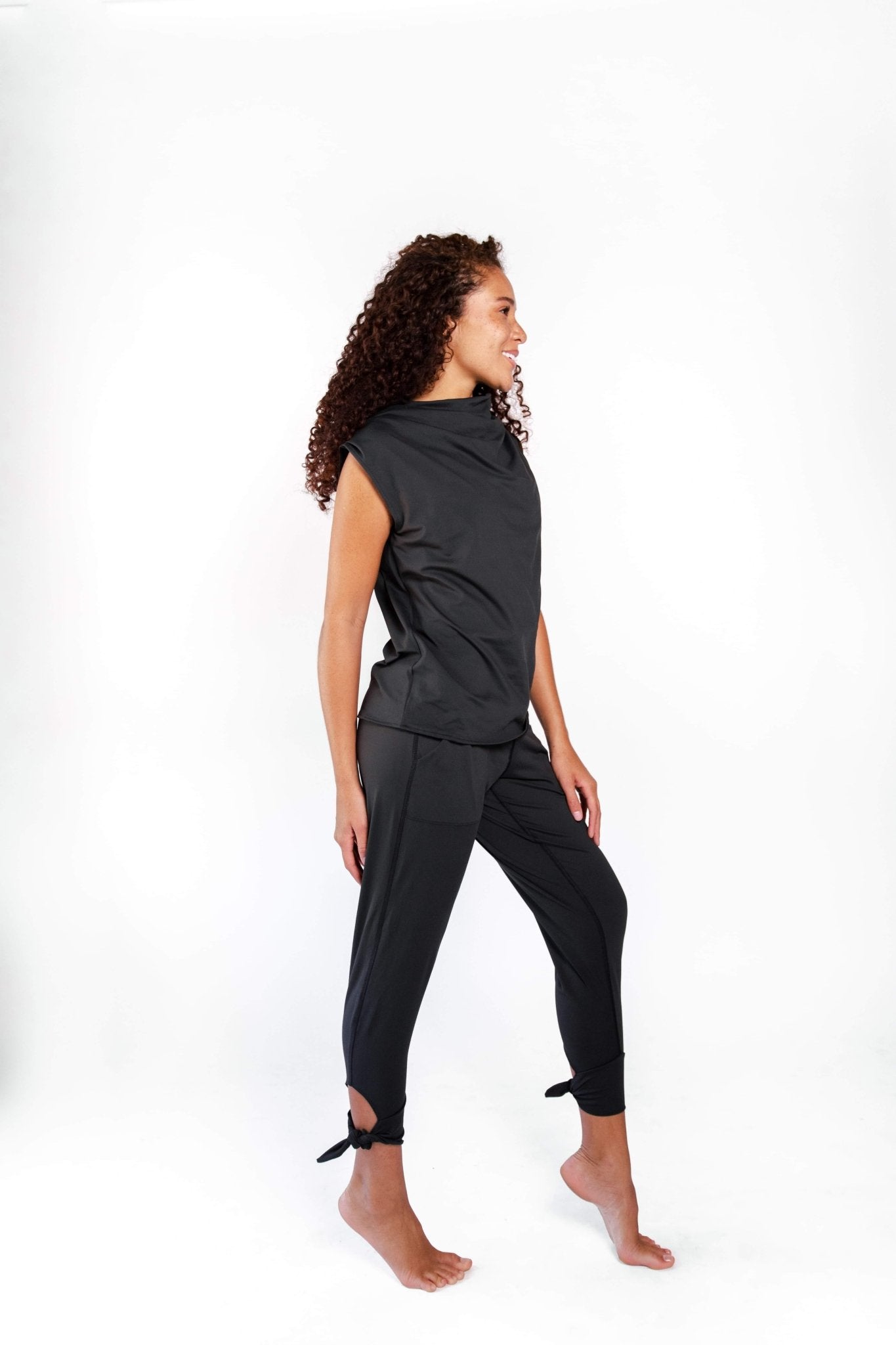 Goddess Cowl Tank in Jet Black | Yoga Democracy | Evolve Fit Wear