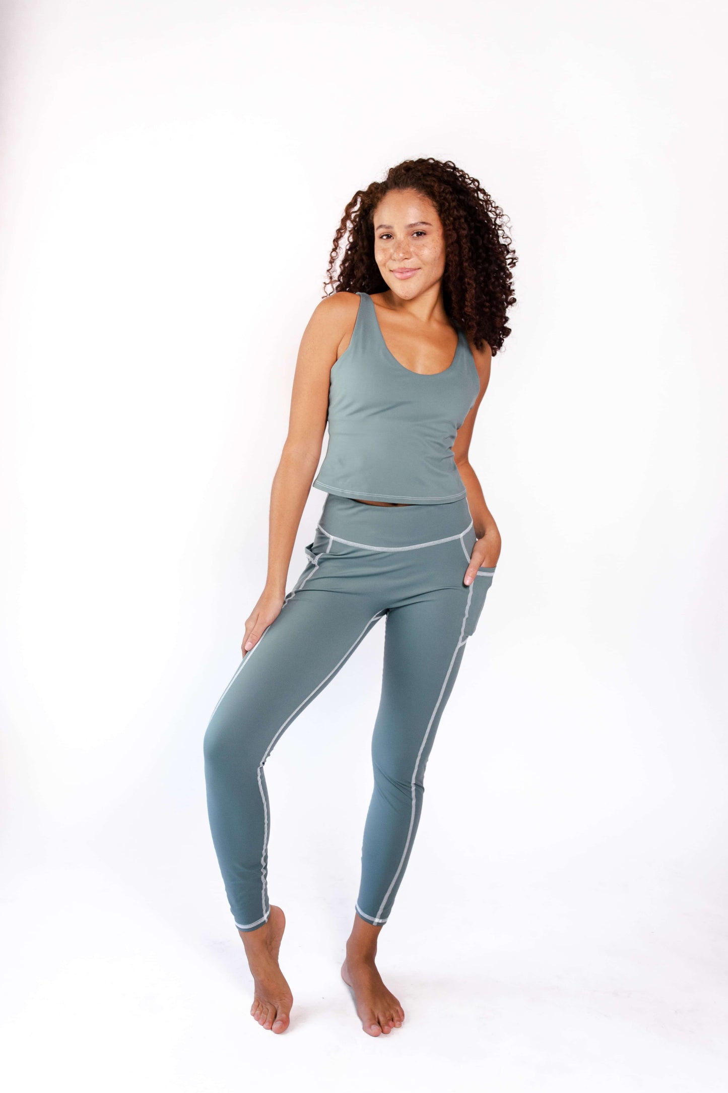Non Stop Legging in Sage Green | Yoga Democracy | Evolve Fit Wear