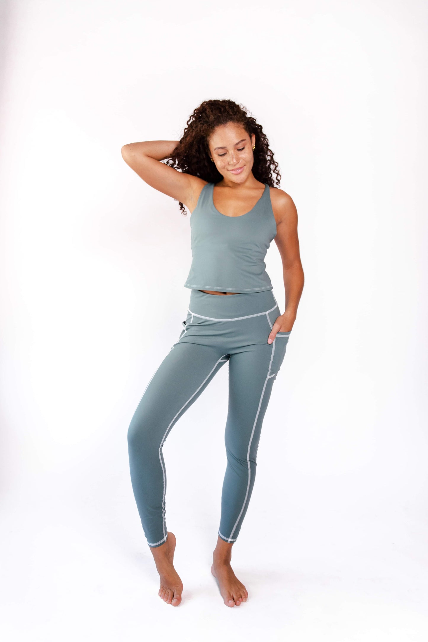Non Stop Legging in Sage Green | Yoga Democracy | Evolve Fit Wear