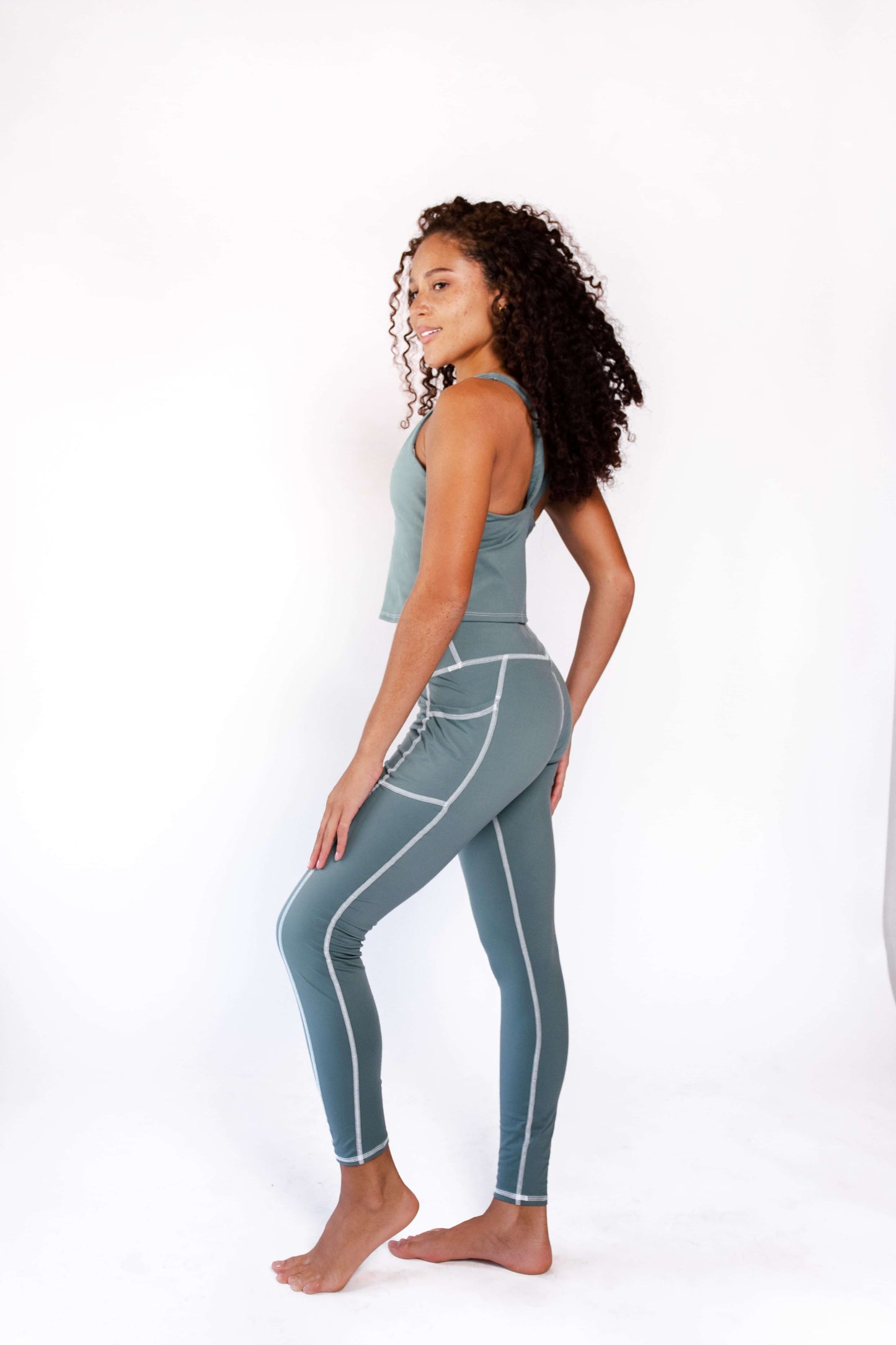 Non Stop Legging in Sage Green | Yoga Democracy | Evolve Fit Wear
