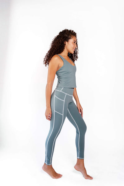 Non Stop Legging in Sage Green right side