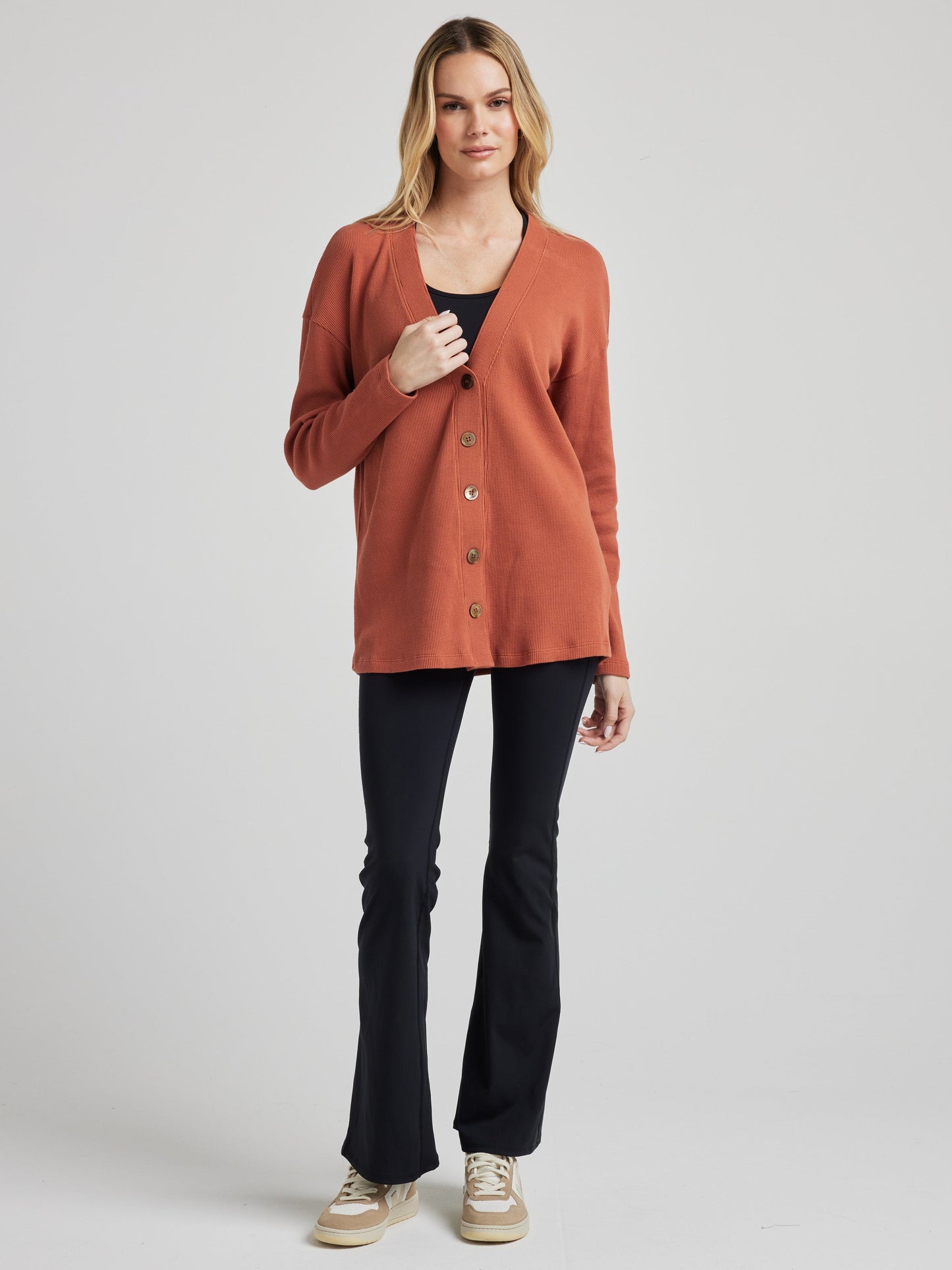 Relaxed Cardigan - Baked Clay | Losano | Evolve Fit Wear