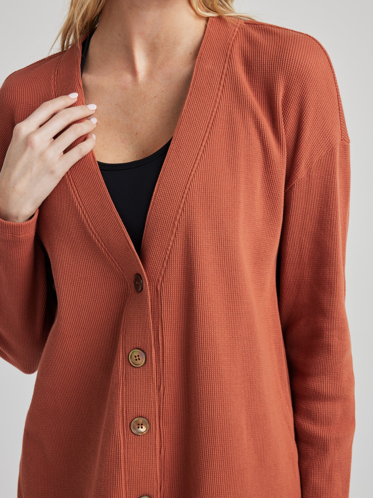Relaxed Cardigan - Baked Clay | Losano | Evolve Fit Wear