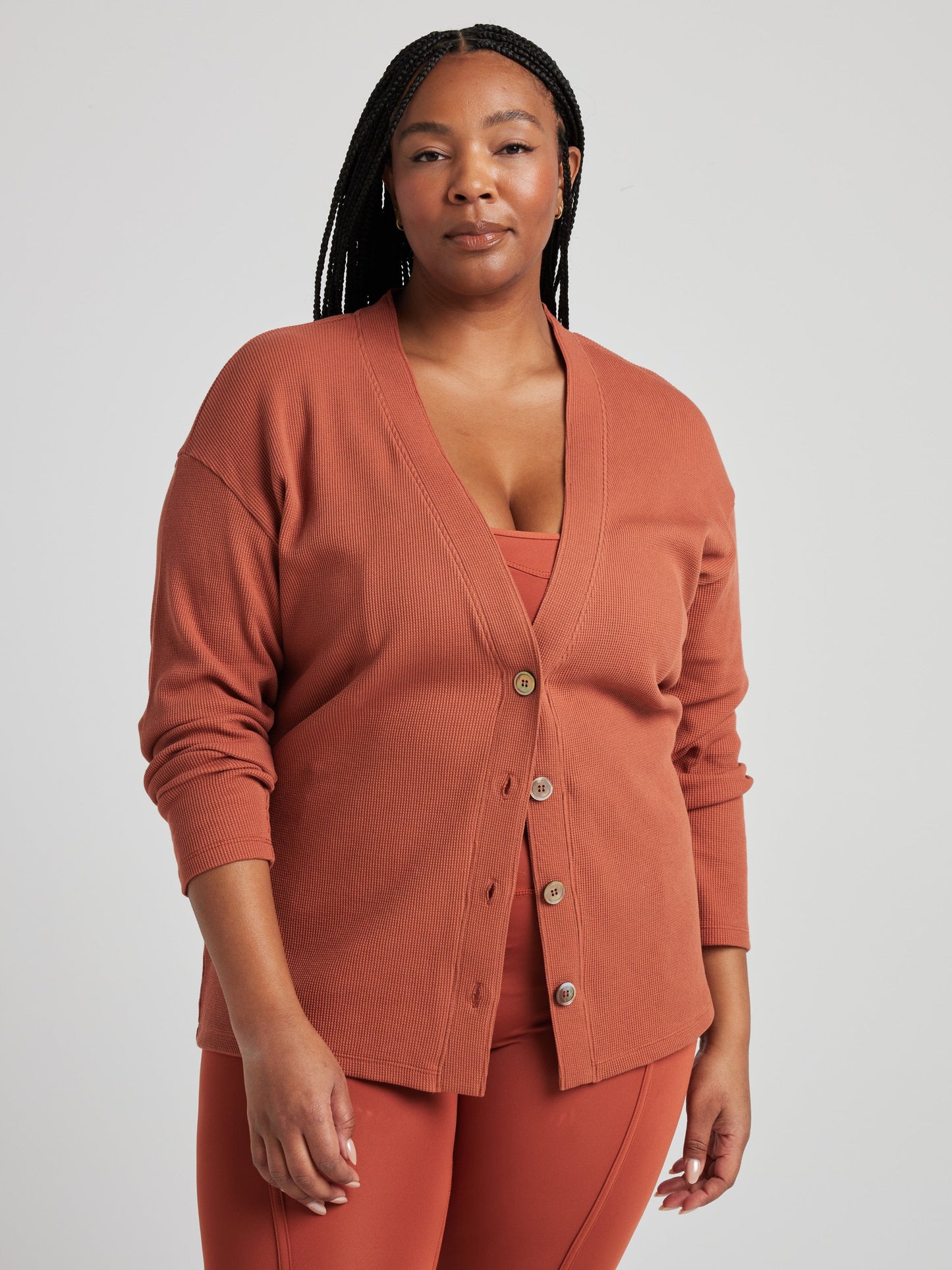 Relaxed Cardigan - Baked Clay | Losano | Evolve Fit Wear
